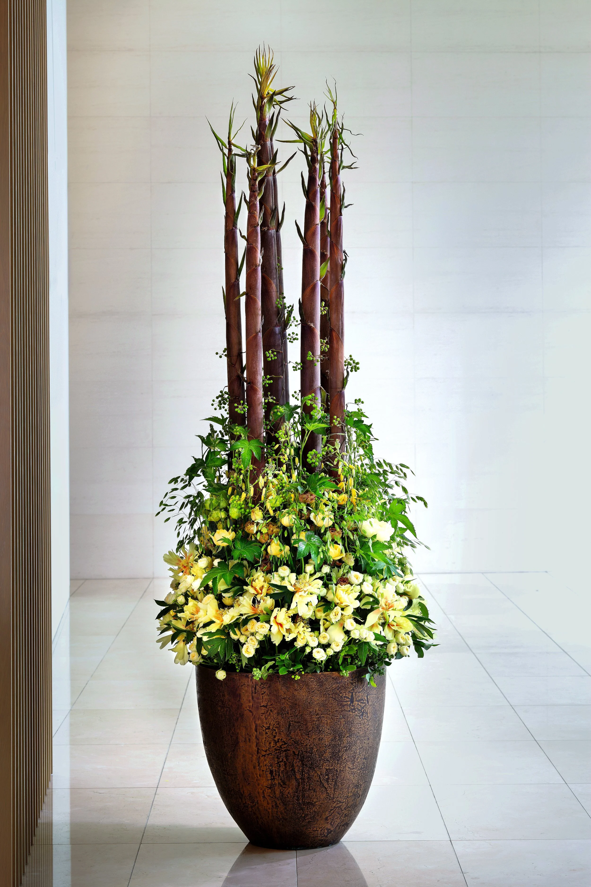 Lobby floral art arrangement