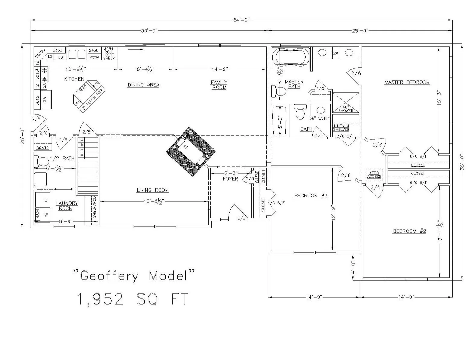 "Geoffrey" floor plan by Lake City Homes.