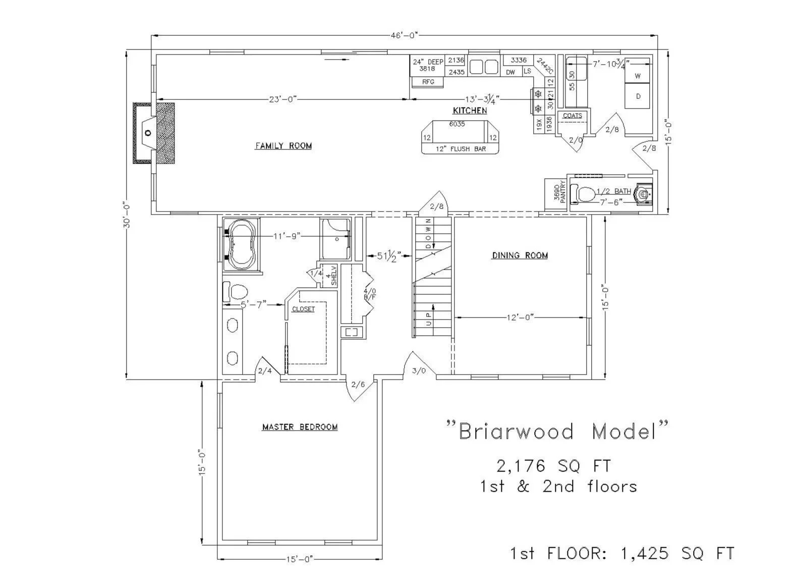 "Briarwood" first-floor plan by Lake City Homes.