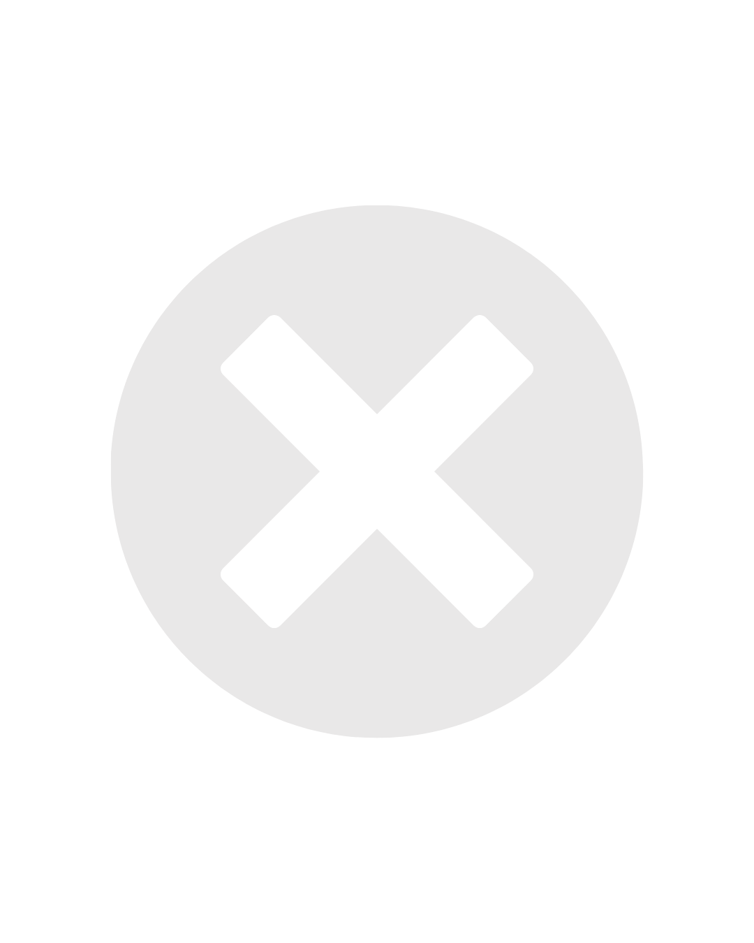 Gray circle with a large black X in the center, against a black background.