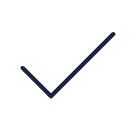 A check mark symbol in black on a white background.