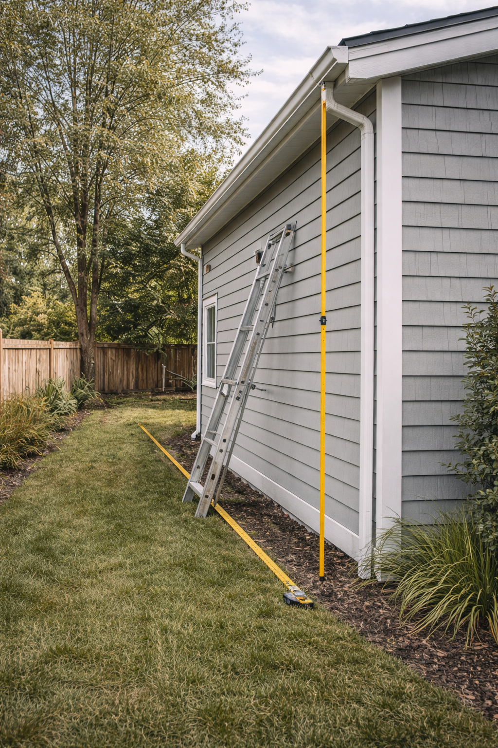 An image of a grey ADU exterior showcasing height.