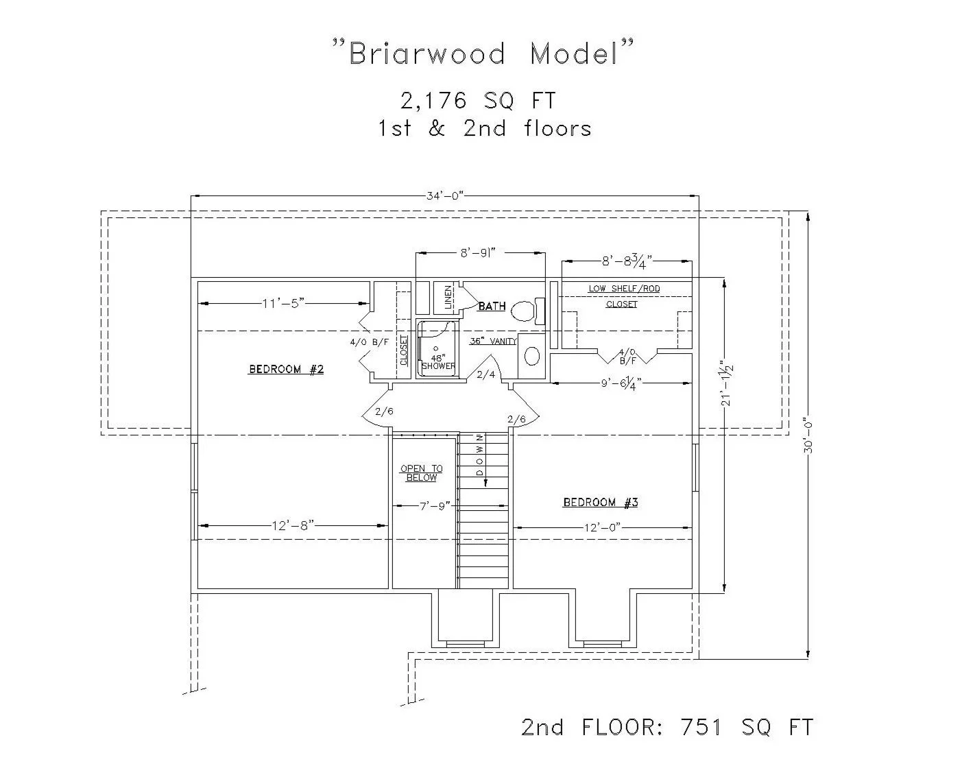 "Briarwood" second-floor plan by Lake City Homes.