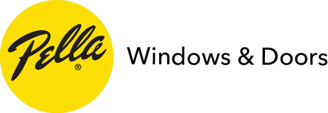 Pella Windows & Doors logo with a yellow circle and black text
