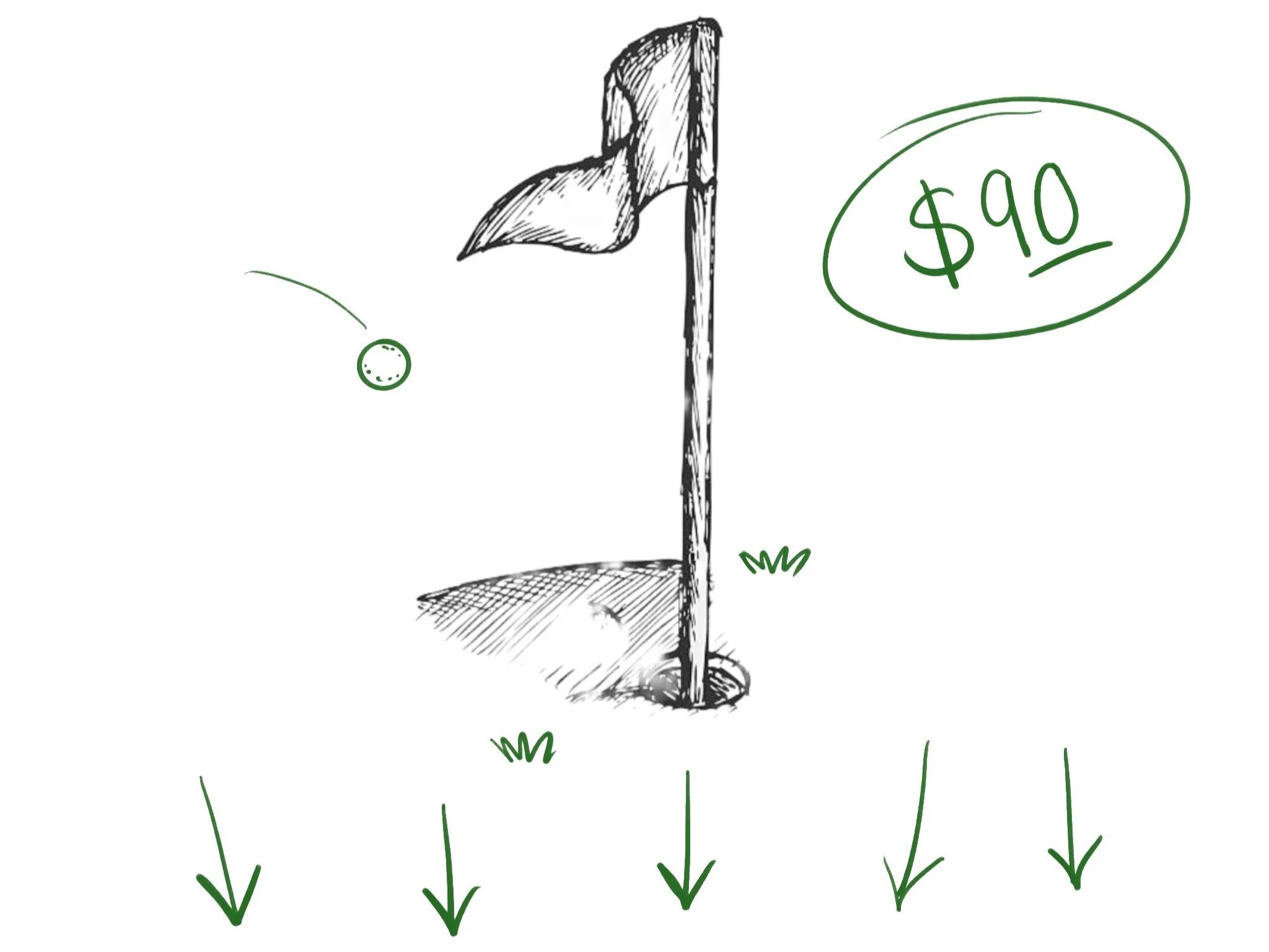 Sketch of a golf hole.