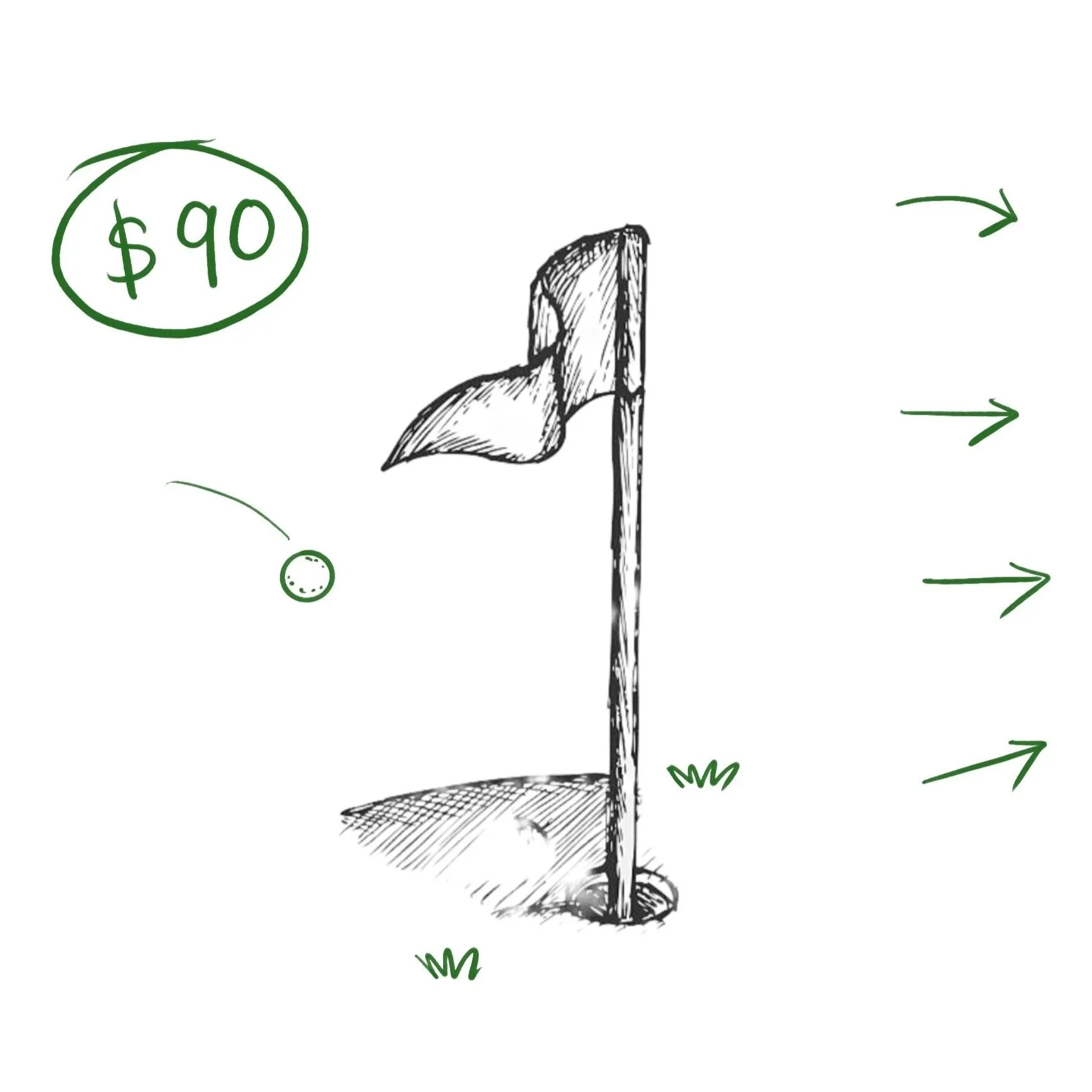 Sketch of a golf hole.