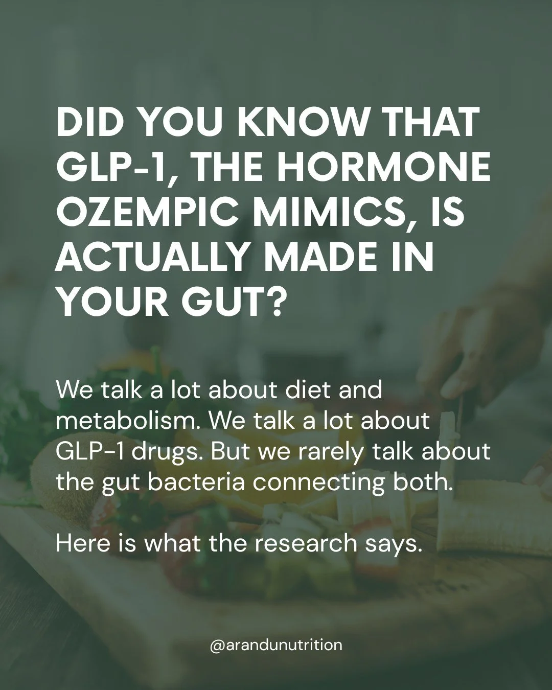 Did you know the hormone that Ozempic mimics is actually produced in your gut? GLP-1 is a naturally occurring gut hormone, and your gut bacteria play a direct role in how much of it your body produces. Research published in 2026 also shows that the m