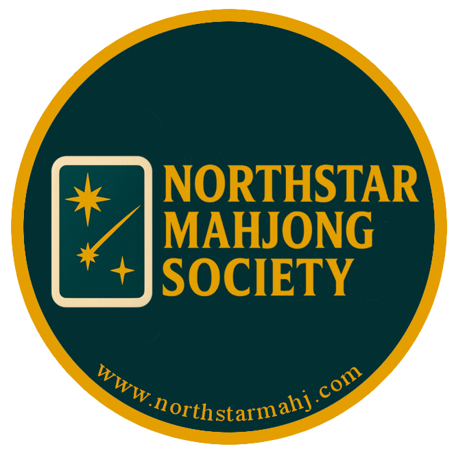 Logo of Northstar Mahjong Society with a starry night sky and website address www.northstarmahj.com