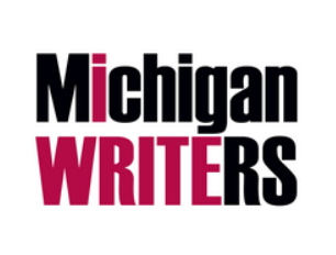The logo for Michigan Writers with the word 'Michigan' in black and pink, and 'WRITERS' in bold pink.