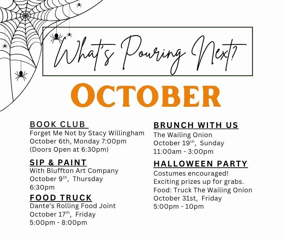 🎃 October at 1861 Wine Lounge 🍷

🍴 Food Trucks 
👻 Halloween Party 
✨ Special Events 

Check the calendar for dates and details &mdash; we can&rsquo;t wait to see you at the lounge!