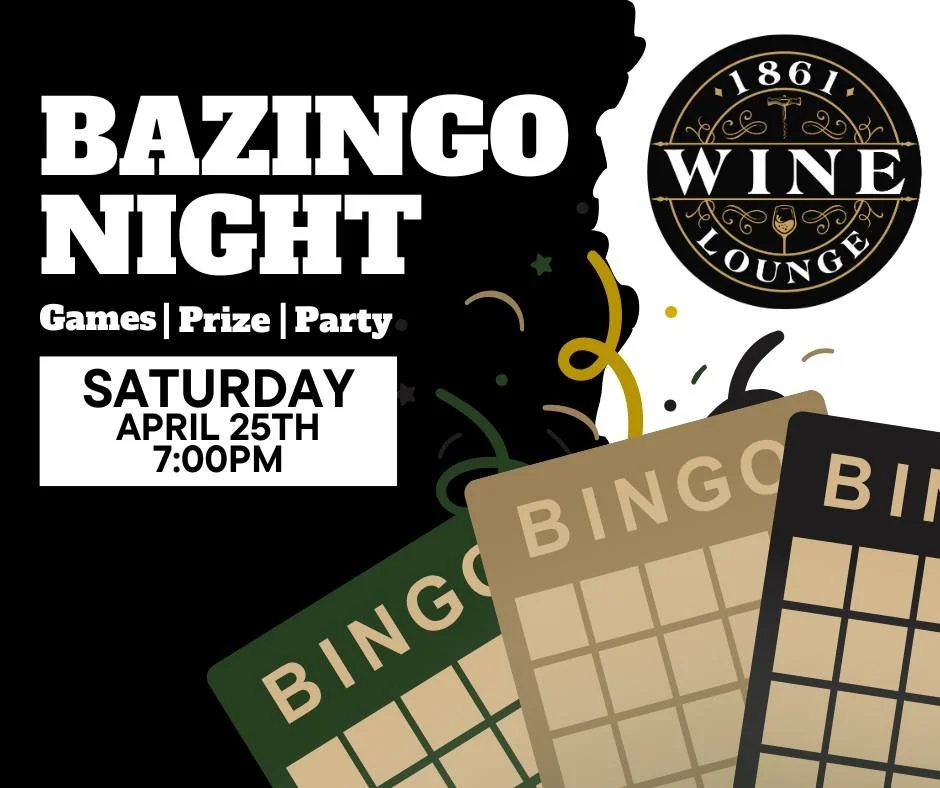 Saturday plans = handled 😉

BAZINGO at 1861 Wine Lounge 🎉
📅 April 25th | ⏰ 7:00 PM

✨ Normally a Thursday thing&hellip; but not this week! ✨

Come play, laugh, and win some prizes 🍷