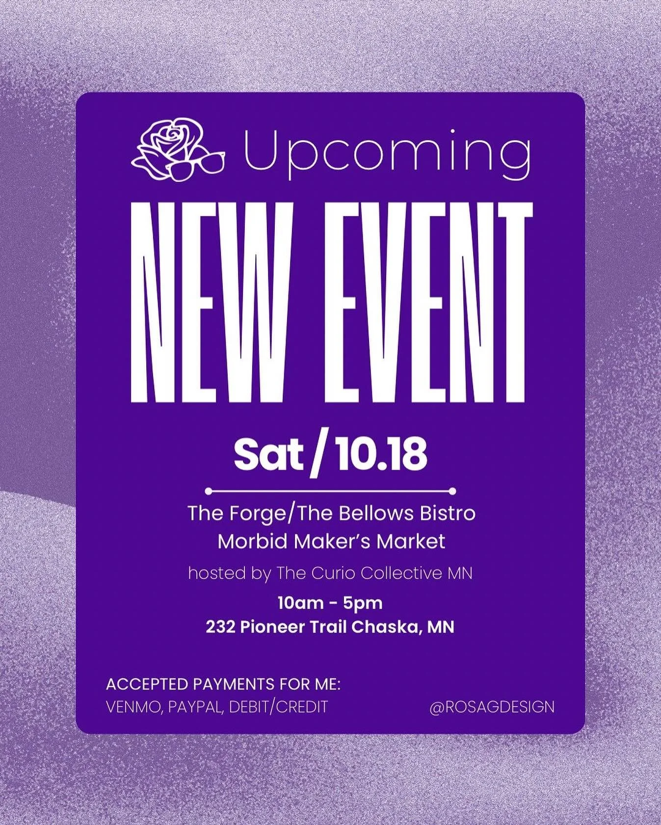 🎉 Exciting Market Announcement! 🎉

Join us at the Morbid Maker&rsquo;s Market, hosted by the Curio Collective MN, @thecuriomarketsmn, for a day filled with unique finds and creative vibes! 🌟

📍 Where: The Forge/The Bellows Bistro, 232 Pioneer Tra