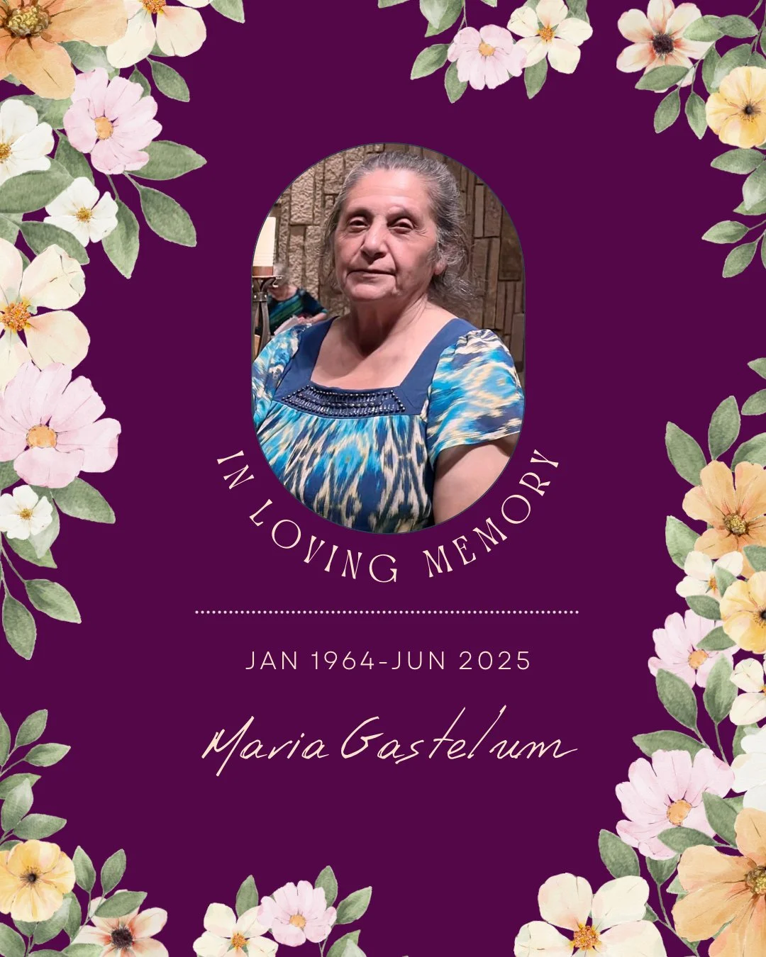 My mom, Maria, passed away on June 24. She was kind, humorous, and strong. She spent her days tending to her garden, working in the greenhouse, and generously feeding others, leaving a lasting impact on the lives of many. We are heartbroken by her pa