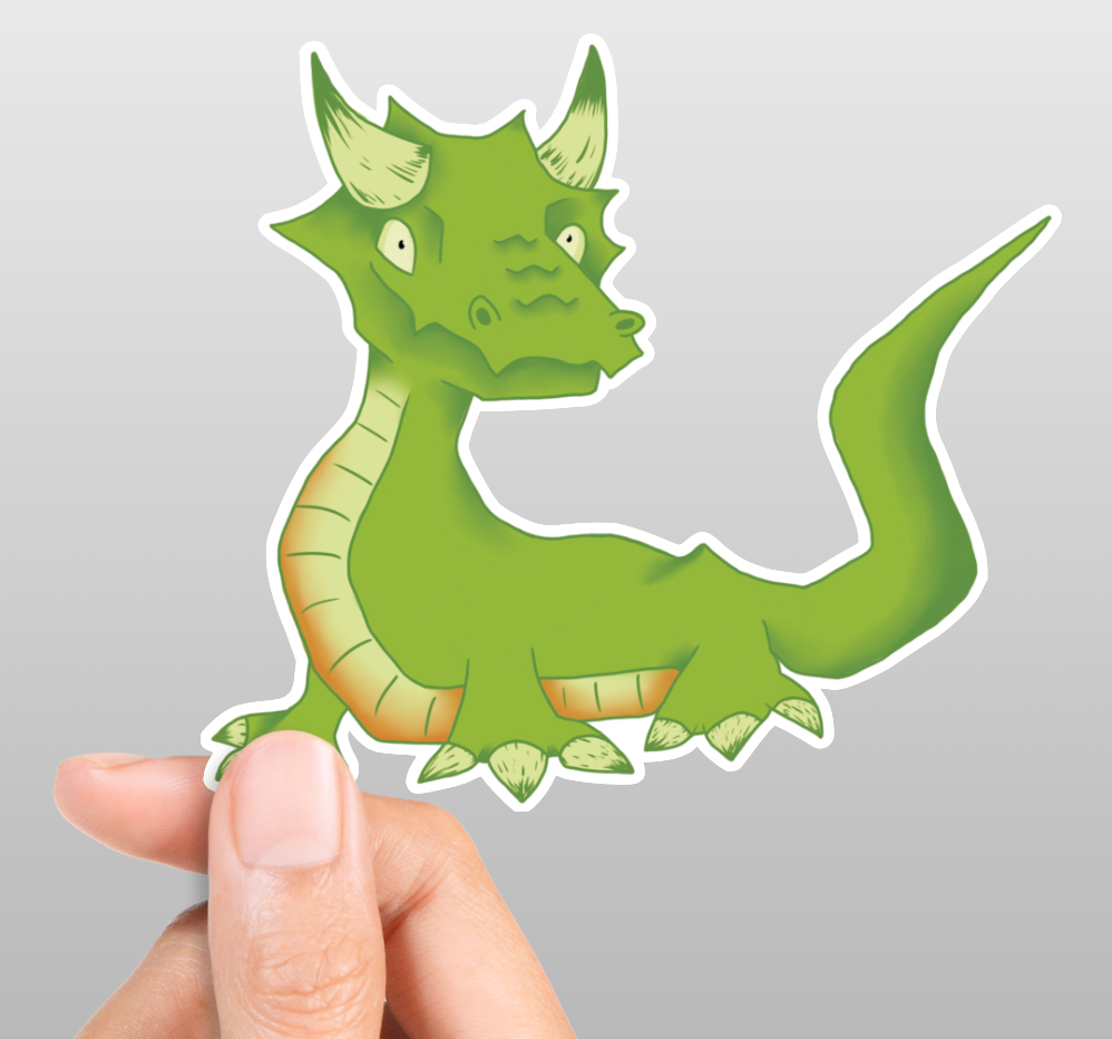 Enchanted Green Dragon Sticker