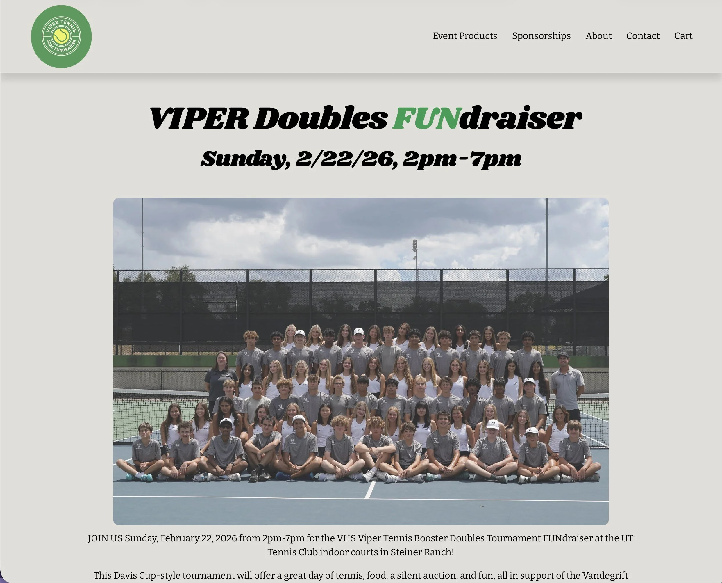 An Austin high school tennis team's annual FUNdraising event