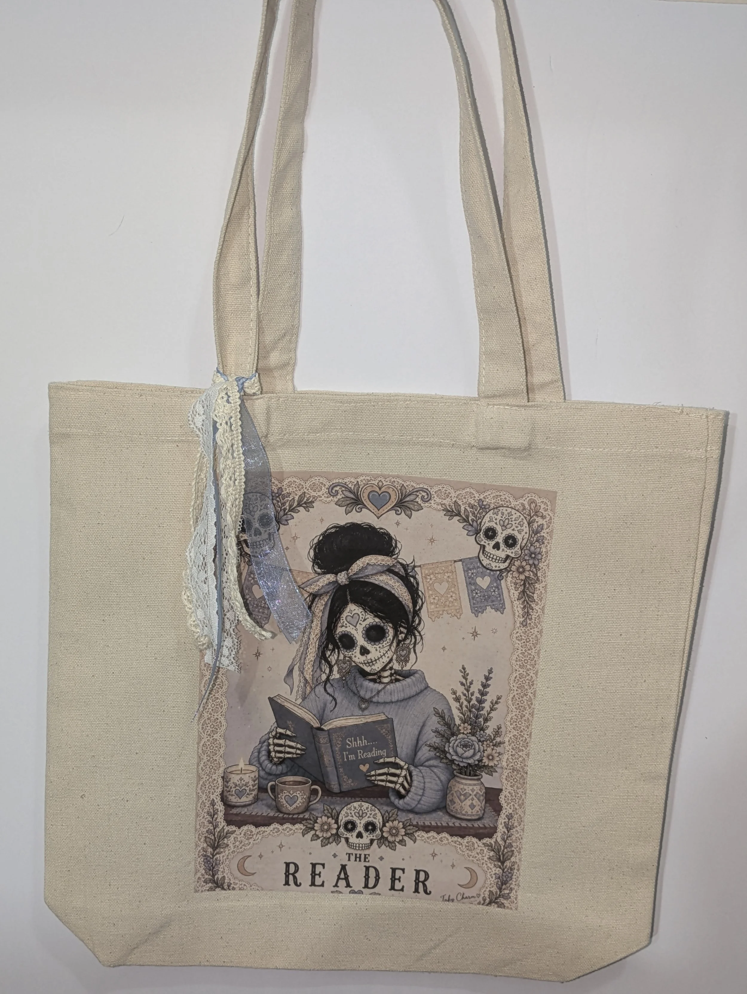 Canvas Tote Bag | Sugar Skull Tarot Card Edition