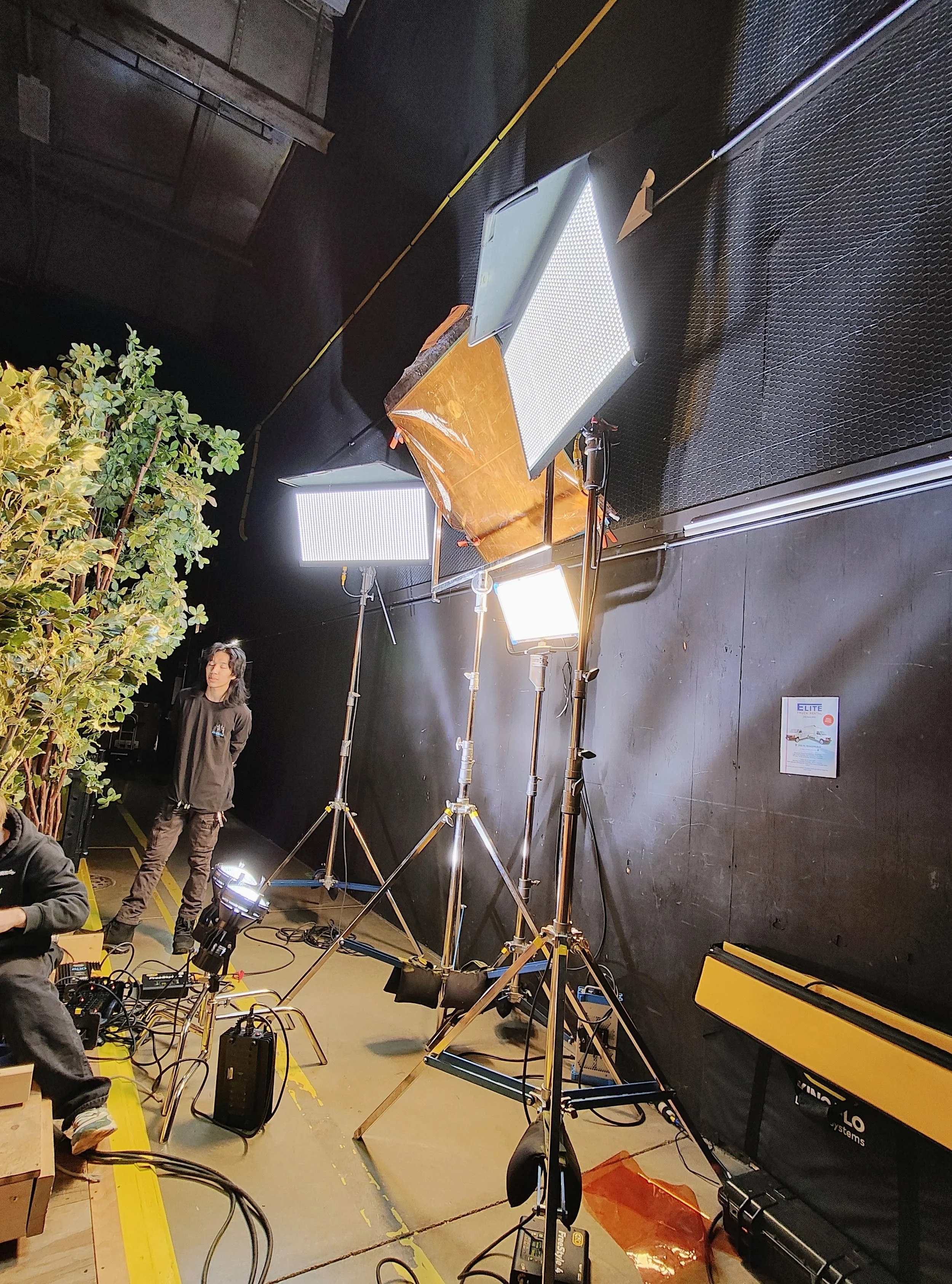 Getting daylight at a certain hour isn't always about a single color. Day is a mix of many colors. In this case we have the reflector with the orange gel giving the scene its sunshine warmth, while the Kino Air Max's are set to daylight to mimic the 