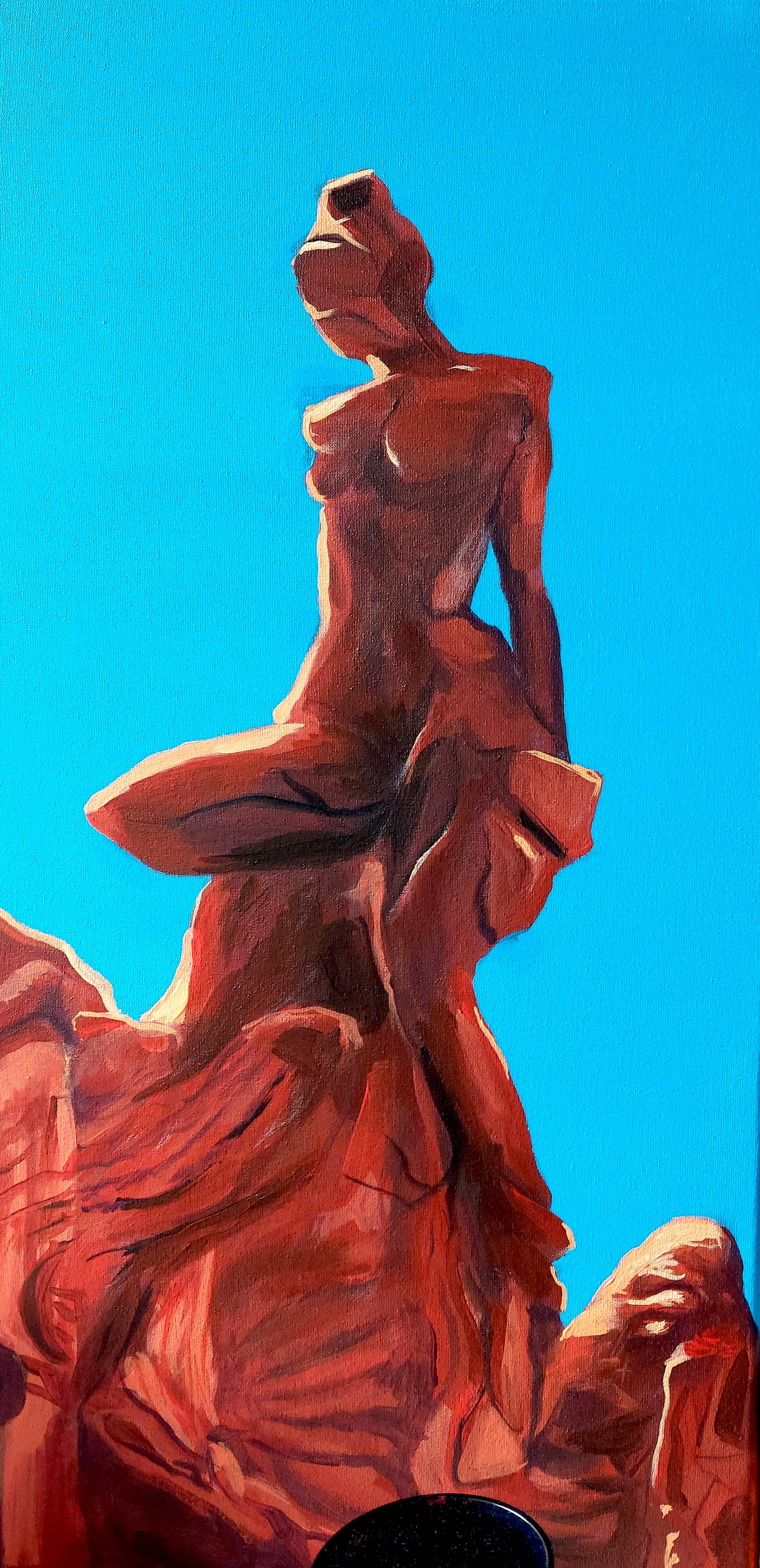 Rock Sienna, 2025, Acrylic on canvas 30x60 cm