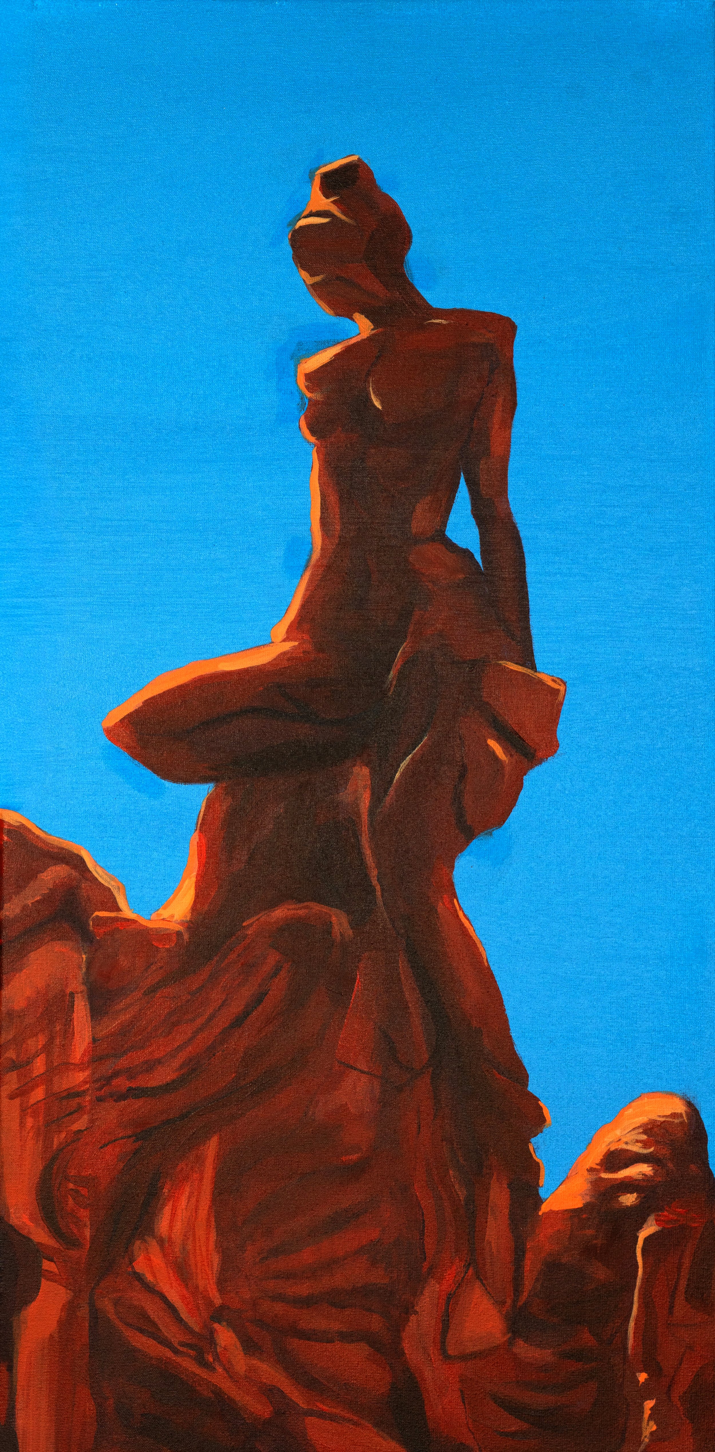 Rock Sienna, 2025, Acrylic on canvas 30x60 cm
