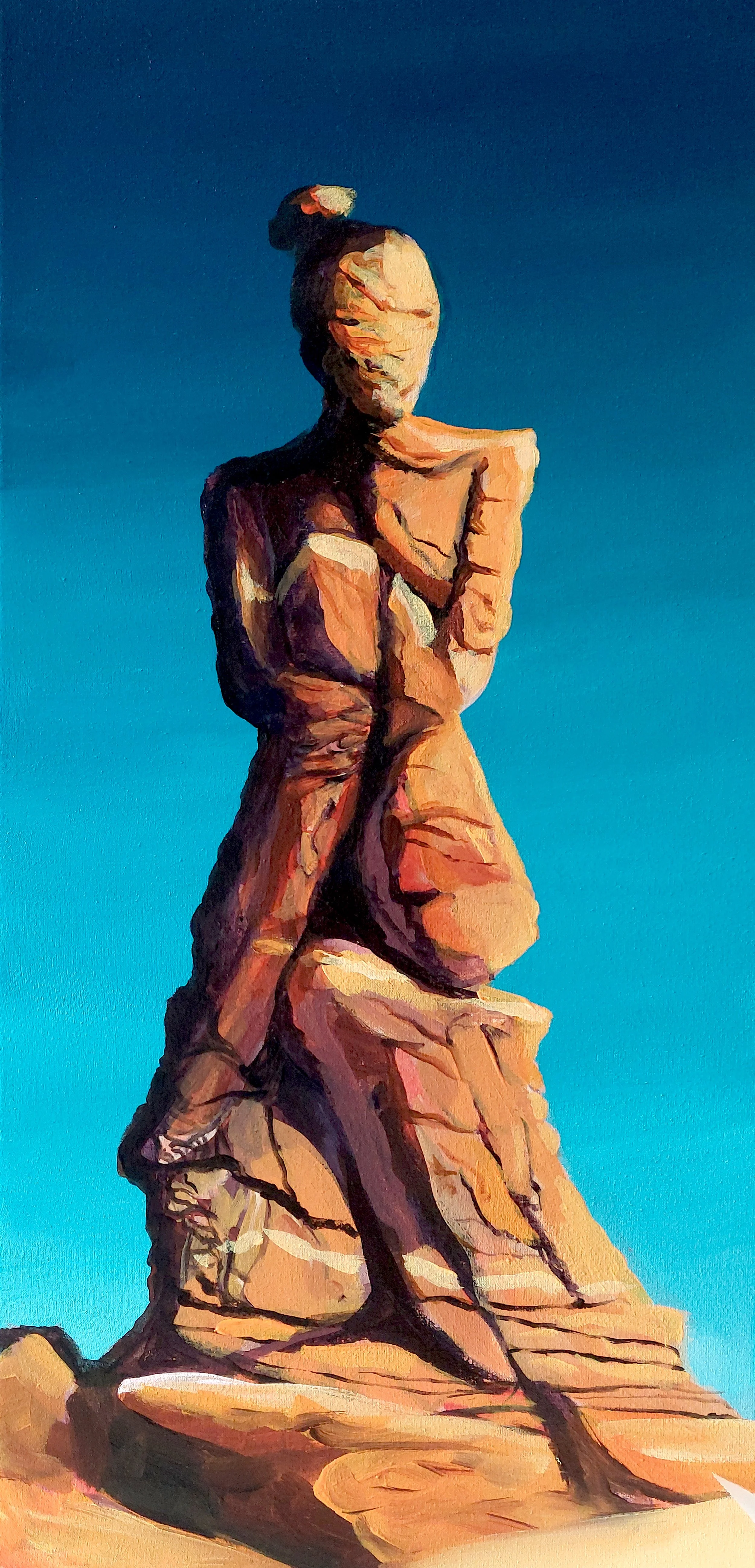 Rock Si, 2025, Acrylic on canvas 30x60 cm