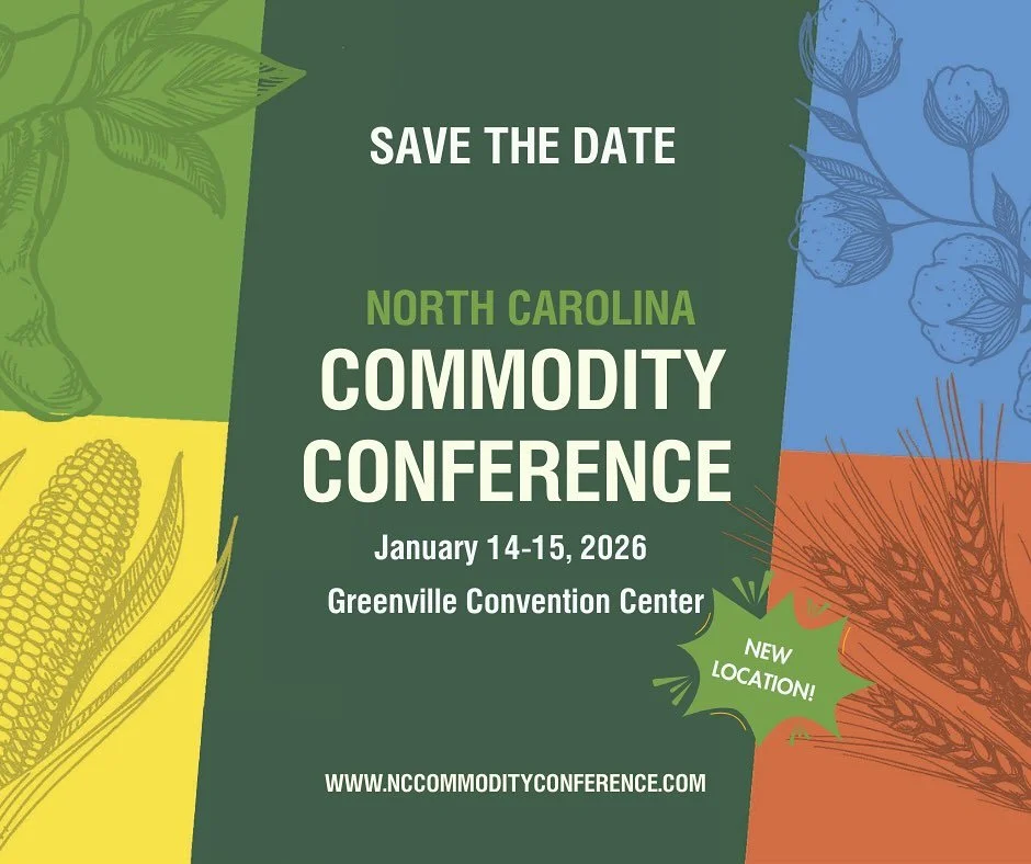📅 Save the Date &ndash; The North Carolina Commodity Conference is back on January 15, 2026! 
This year, we&rsquo;re shaking some things up:
✨ New location in Greenville, NC
⚡ Action-packed single-day format full of learning, networking, and innovat