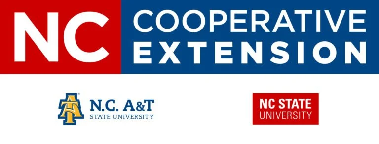 Logo for NC Cooperative Extension with logos for N.C. A&T State University and N.C. State University