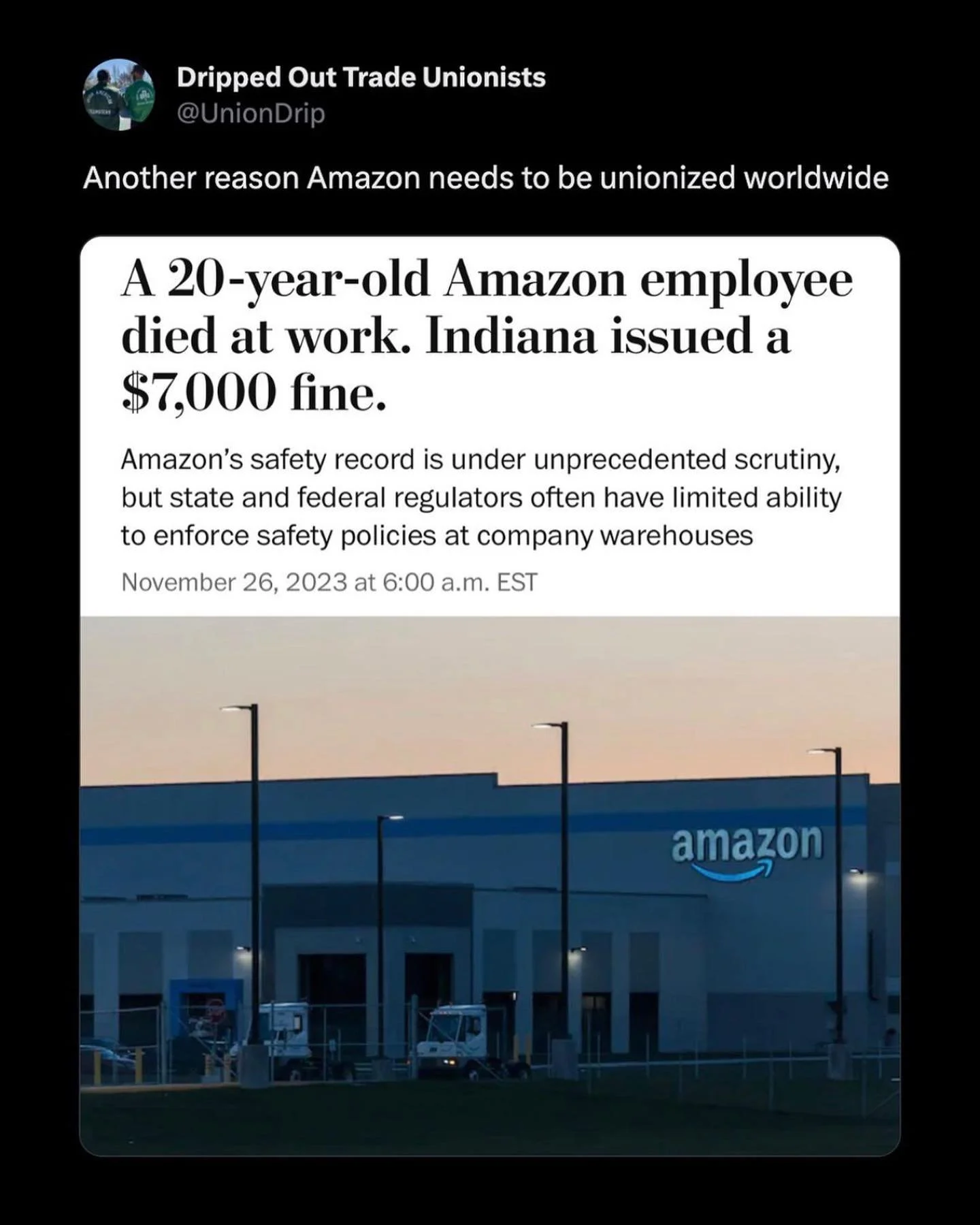 Amazon spent 14 million on union busting last year.  We wonder why. If unions aren&rsquo;t can&rsquo;t protect the workers , we know bezos won&rsquo;t. Amazon workers. Don&rsquo;t quit, Organize. #amazonunion #amazon #jeffbezos