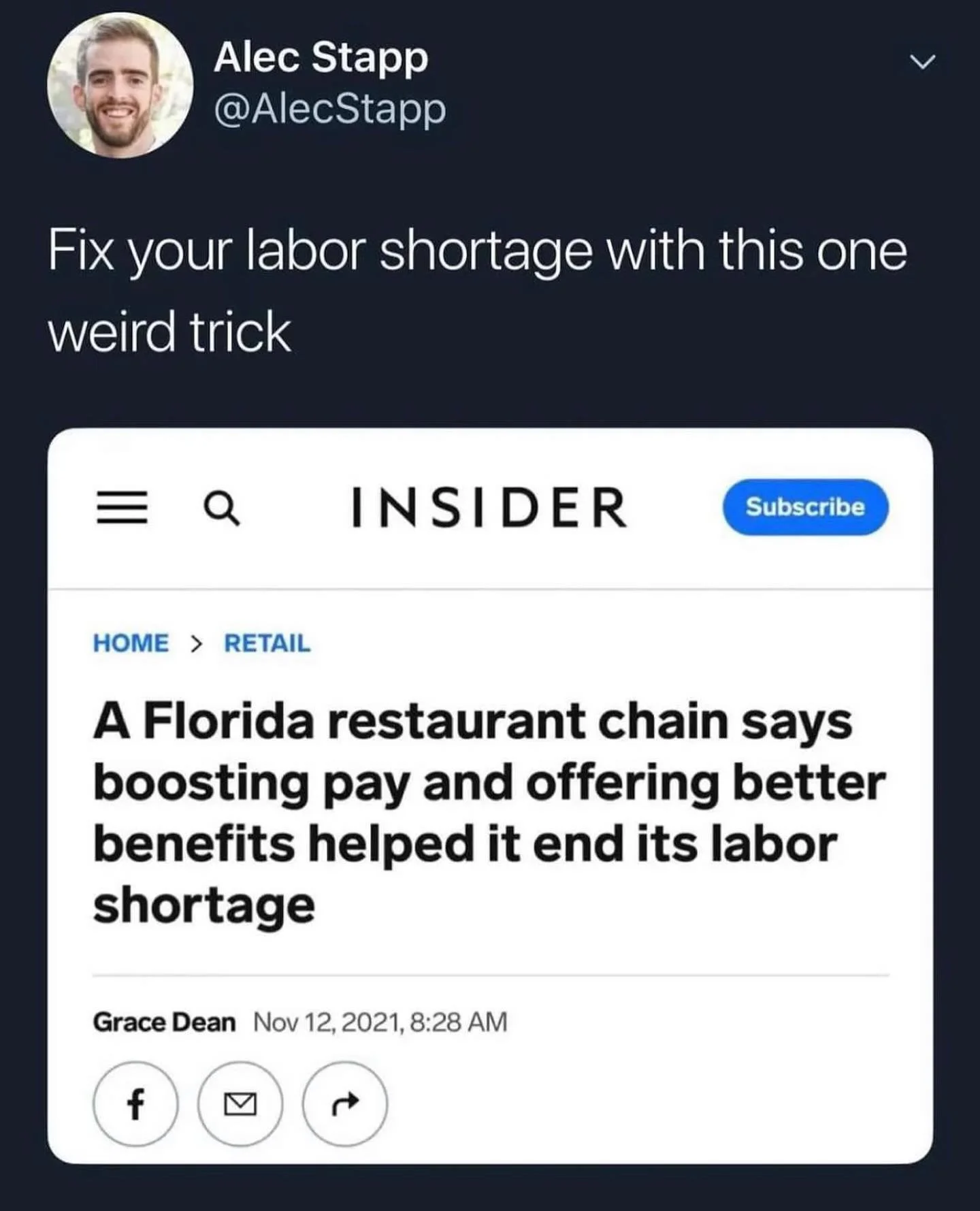Here&rsquo;s the thing Alex is missing in his commentary. The whole point of this system is to exploit the worker and extract as much value of them as possible. Do we need better pay. Damn right. But we want a whole lot more. We want better PTO, week