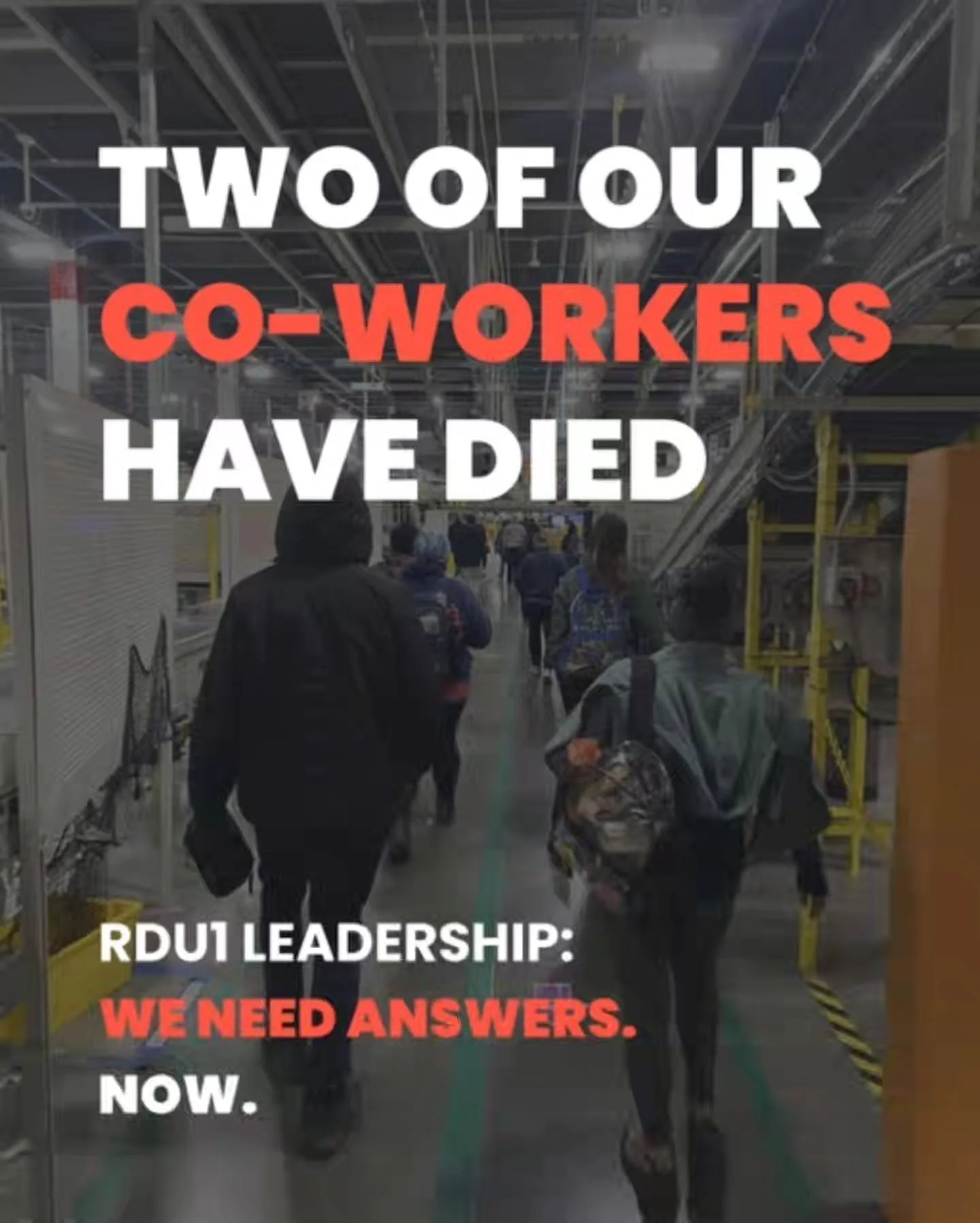 TWO OF OUR CO-WORKERS HAVE DIED.

We at RDU1 are grieving the recent loss of two of our co-workers.&nbsp; One collapsed on the 4th&nbsp;floor on March 1, 2026.&nbsp; The managers on duty did not call 911 and it took the Wellness staff more than thirt