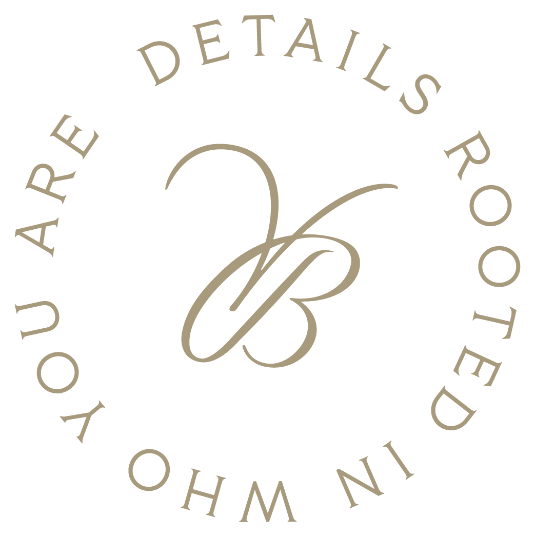 A circular logo with the letter B in the center, surrounded by the text "IN YOU ARE ALL DETAILS ROOTED".