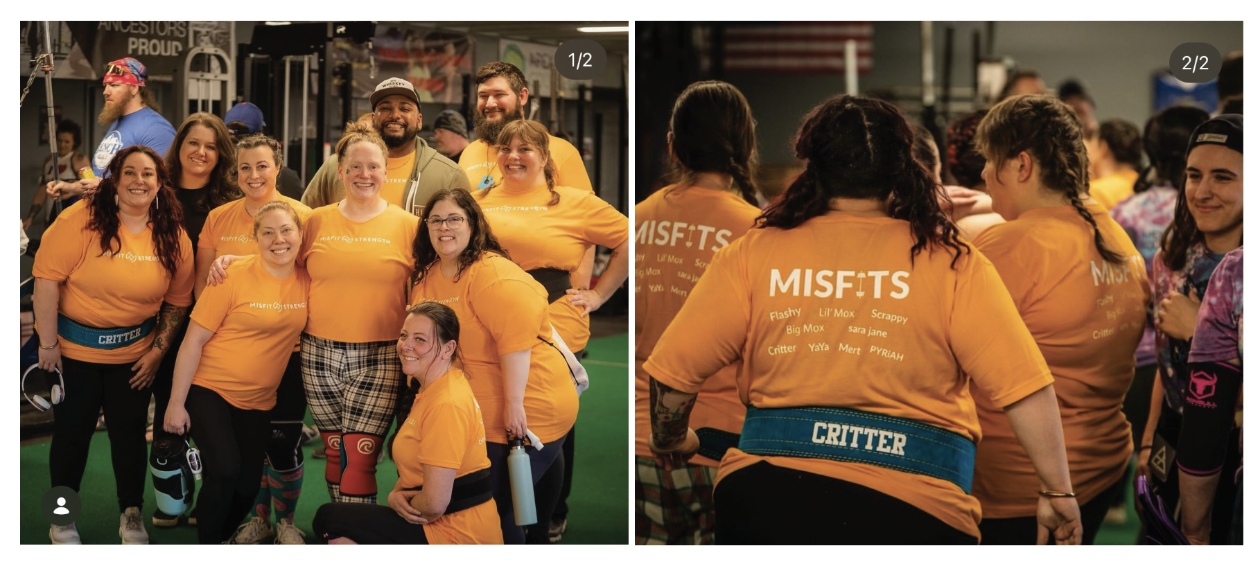 Custom group shirts for a lifting competition day.