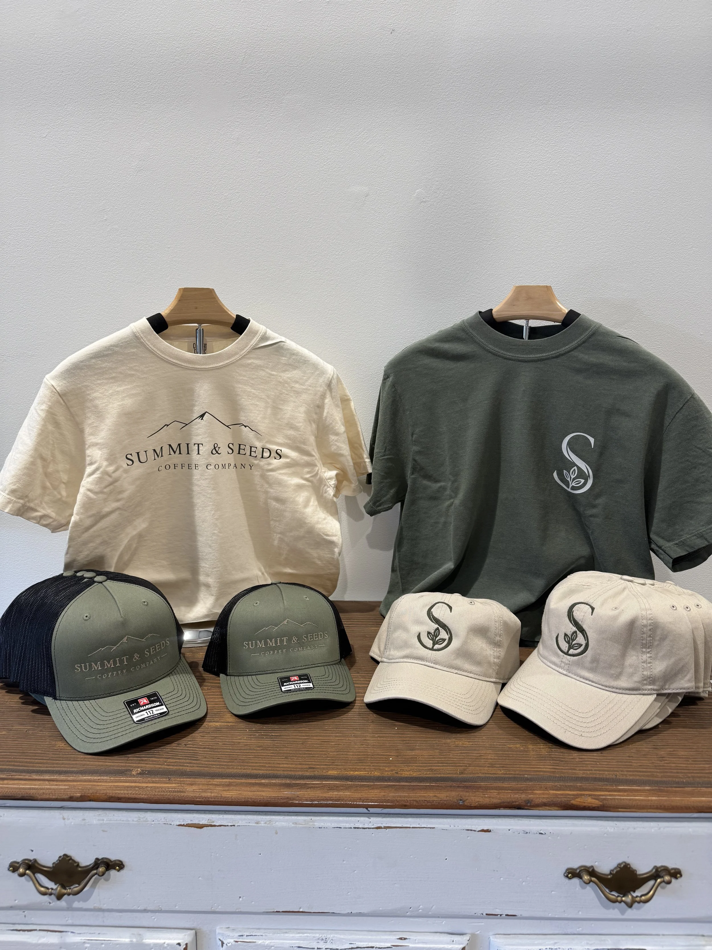 Custom with printed shirts and embroidered hats