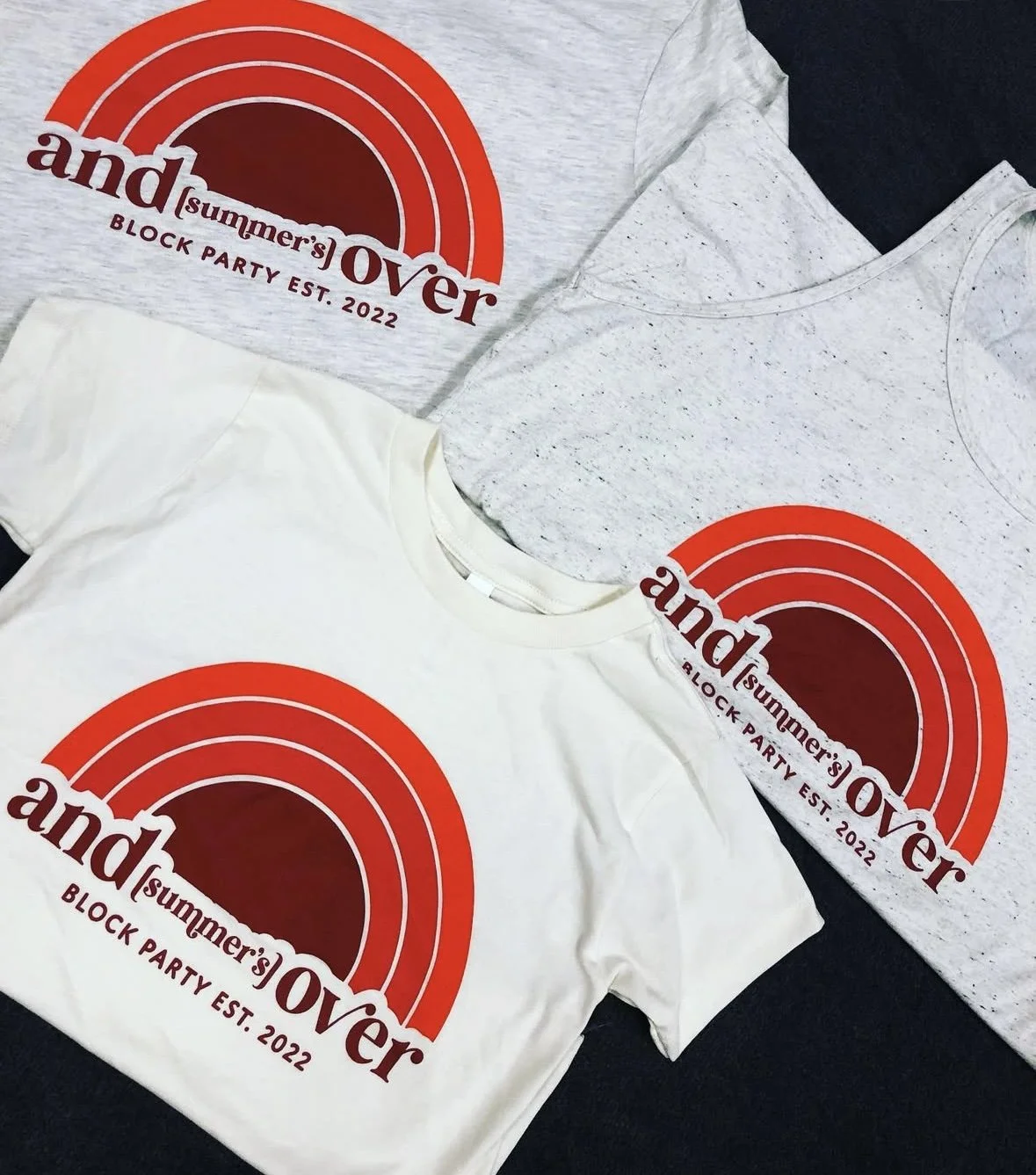 Local neighborhood pride design featuring Andover neighborhood block party custom designed shirts.