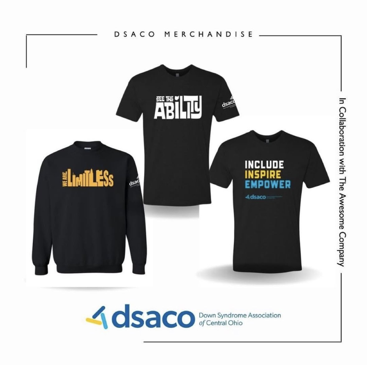 A variety of event shirts.