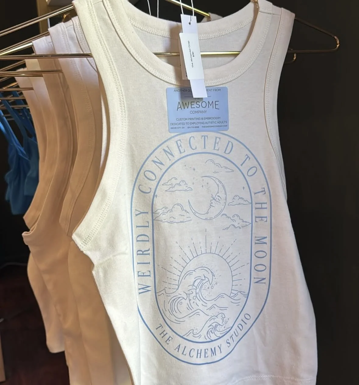 Yoga studio branded merchandise with special custom design.