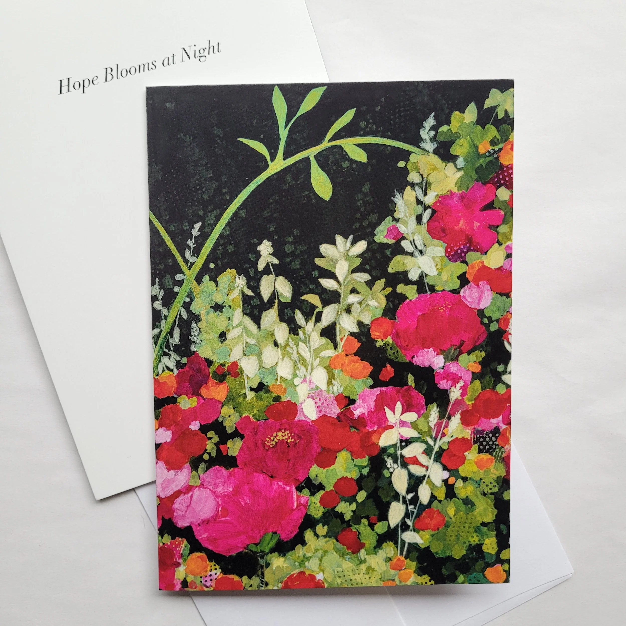'Hope Blooms at Night' greeting card