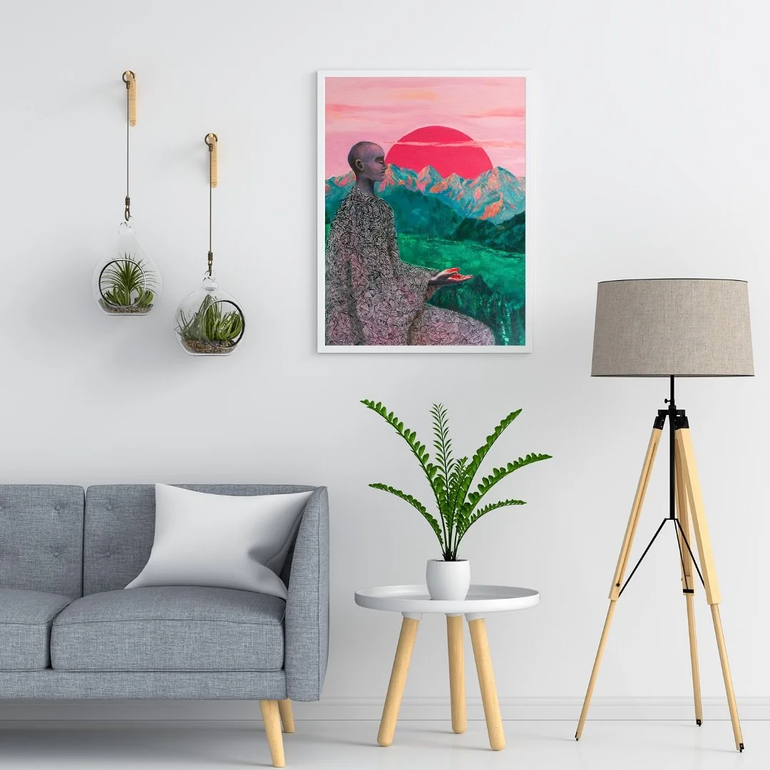 &ldquo;Sun of inner path&rdquo; 🌅, acrylic on canvas, is inspired by remote landscapes. The painting explores themes of meditation, solitude, and the expansion of perception 🧘🏽&zwj;♂️