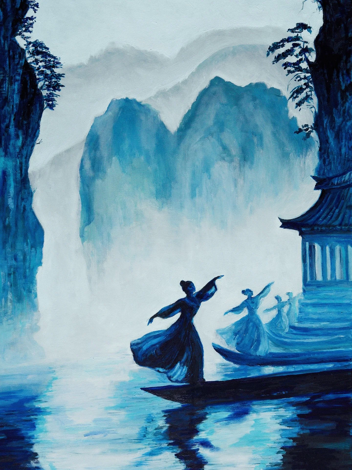 &ldquo;Balance&rdquo;, 70*100cm, oil in canvas. Balance reflects both artistic practice and human survival, each requiring repeated attempts, adjustments, and the courage to move with uncertainty 🦋 #artistopencall #oiloncanvas #artdailydose #artcoll