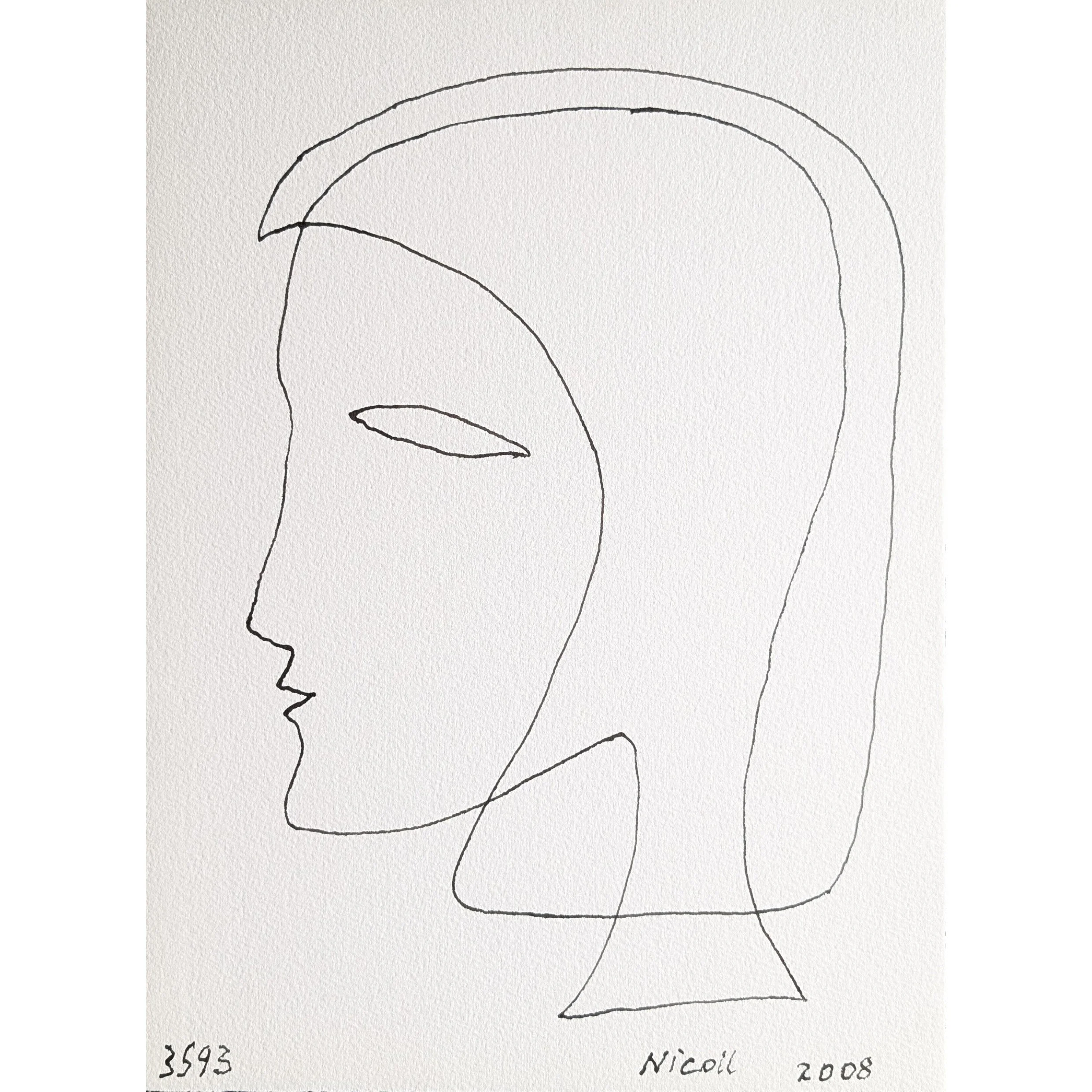 Pen & Ink Figures "Look Left" 2008