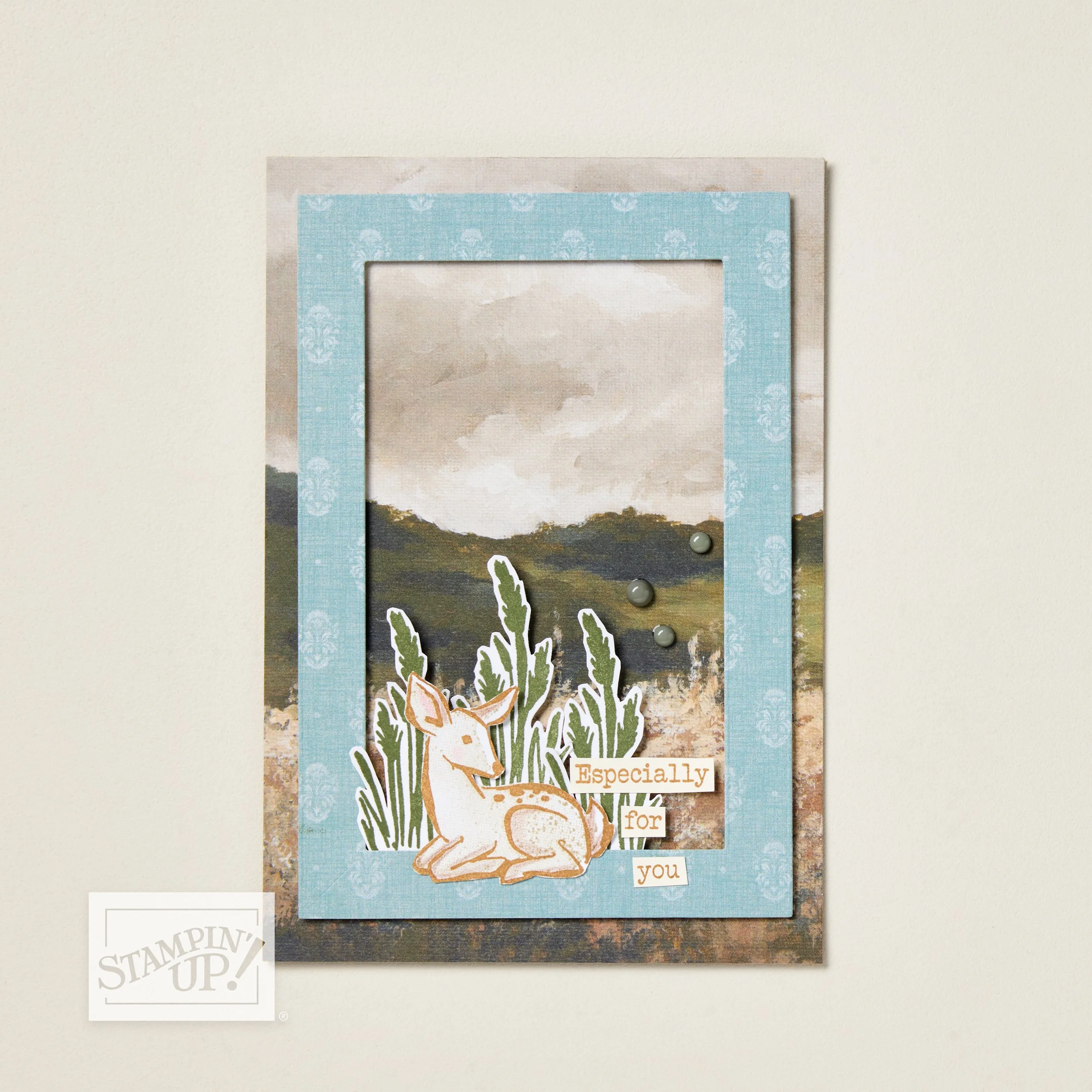 Framed Deer Notes of Spring Card