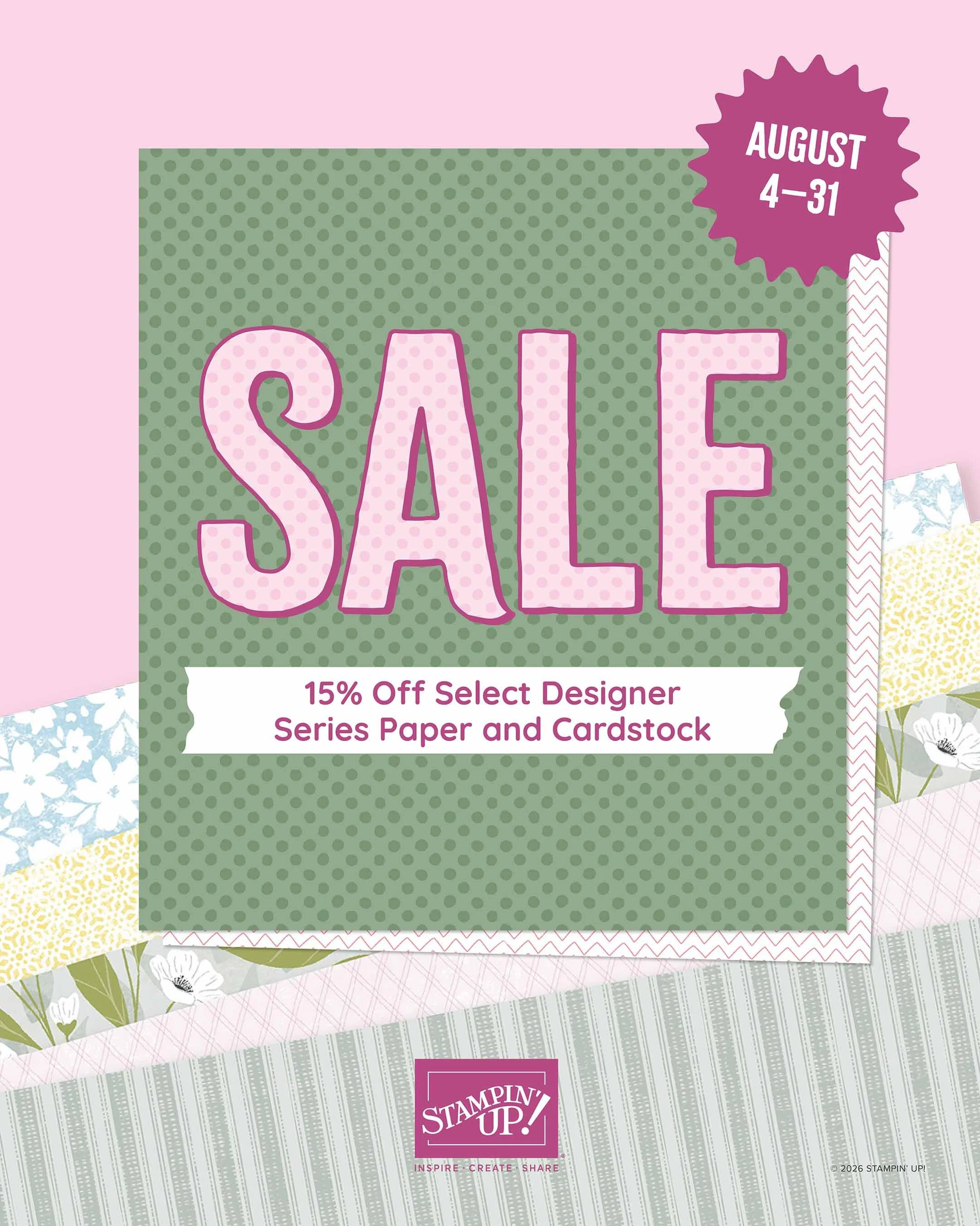 Stampin' Up! August Paper Sale