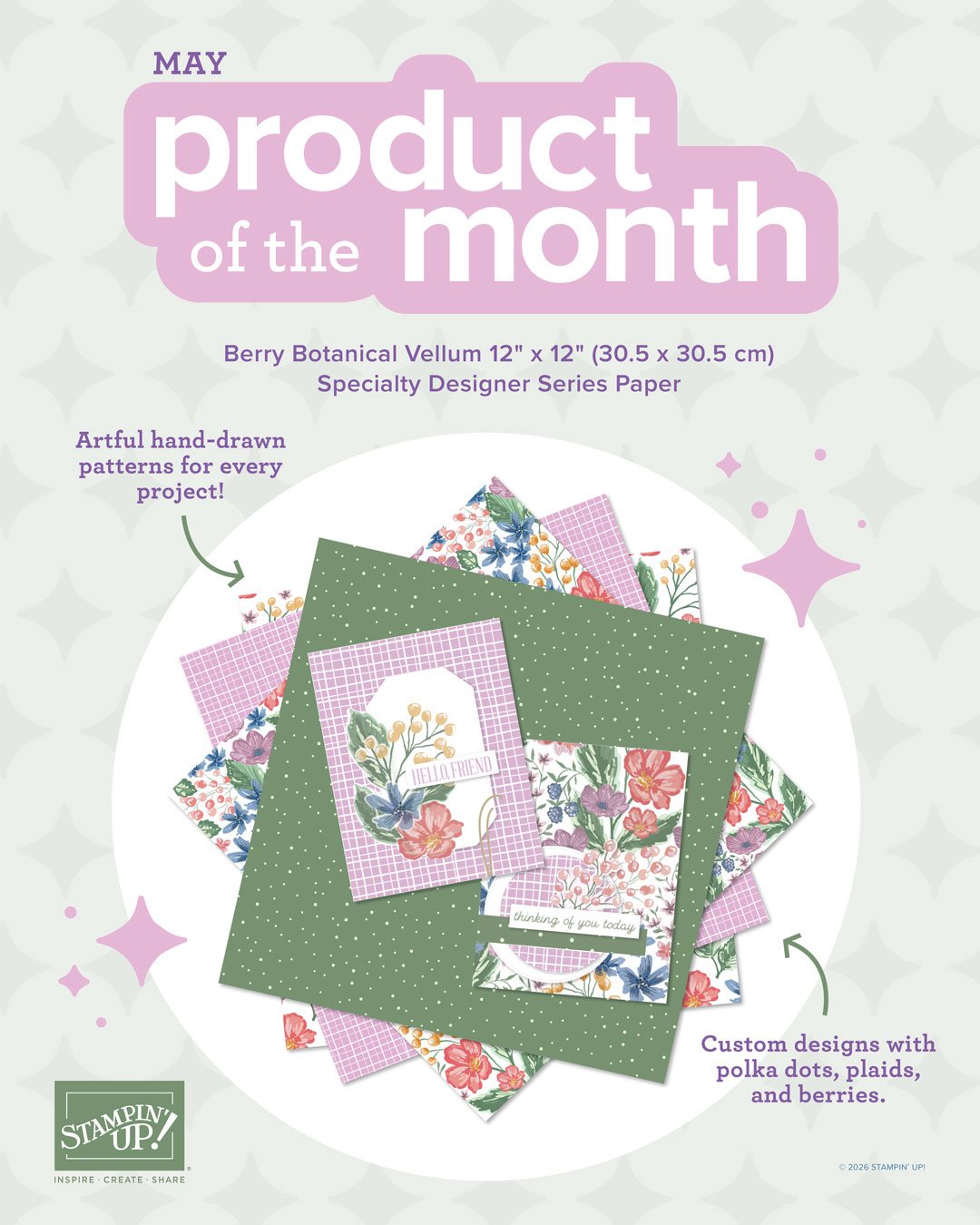 Stampin' Up! May Product of the Month Berry Botanical Vellum