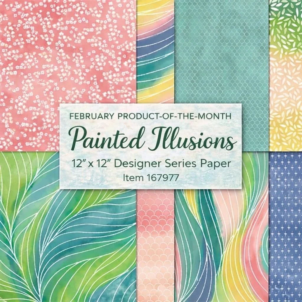 Stampin' Up! Painted Illusions DSP Feb POM