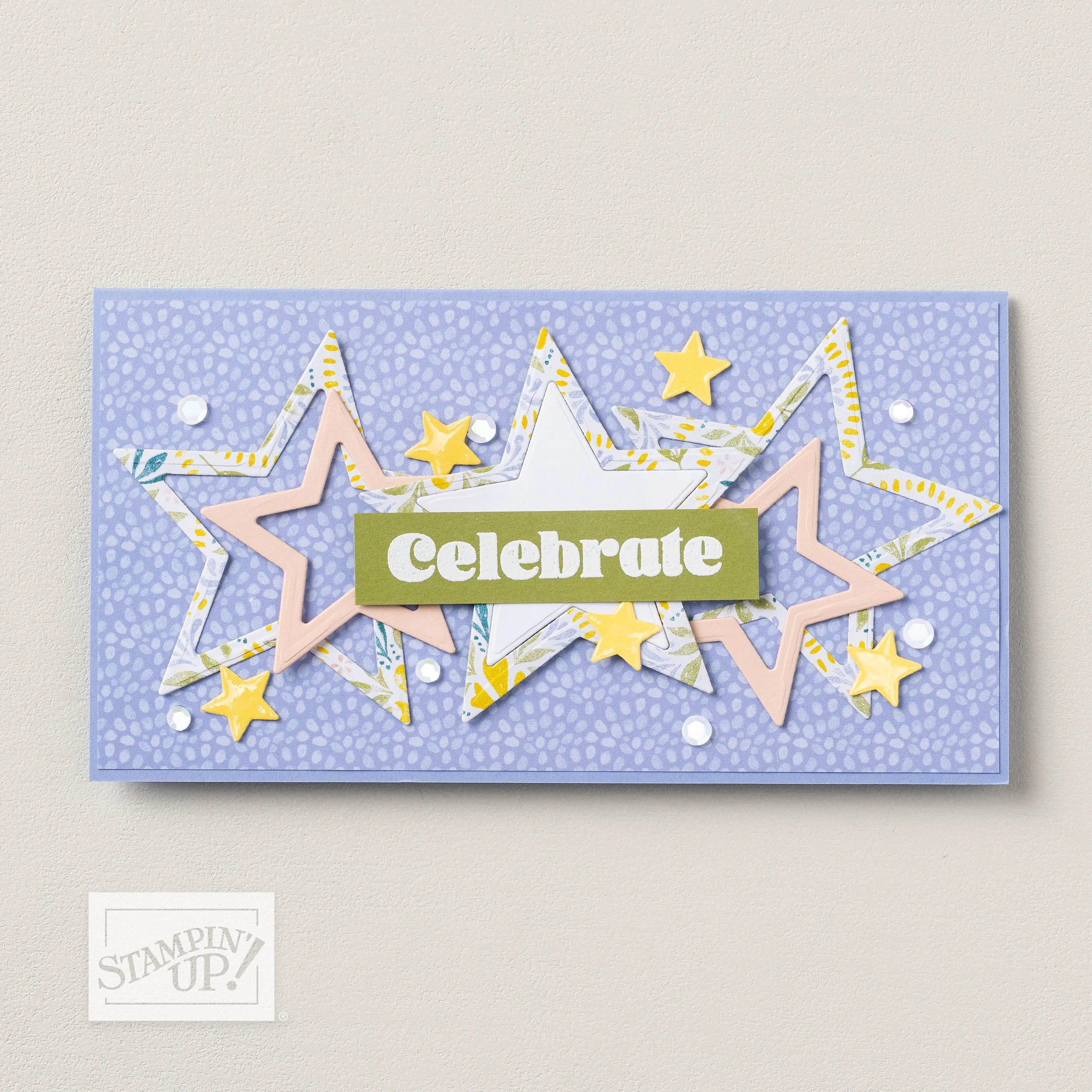 Stampin' Up! Shining Stars Celebrate Slimline Card
