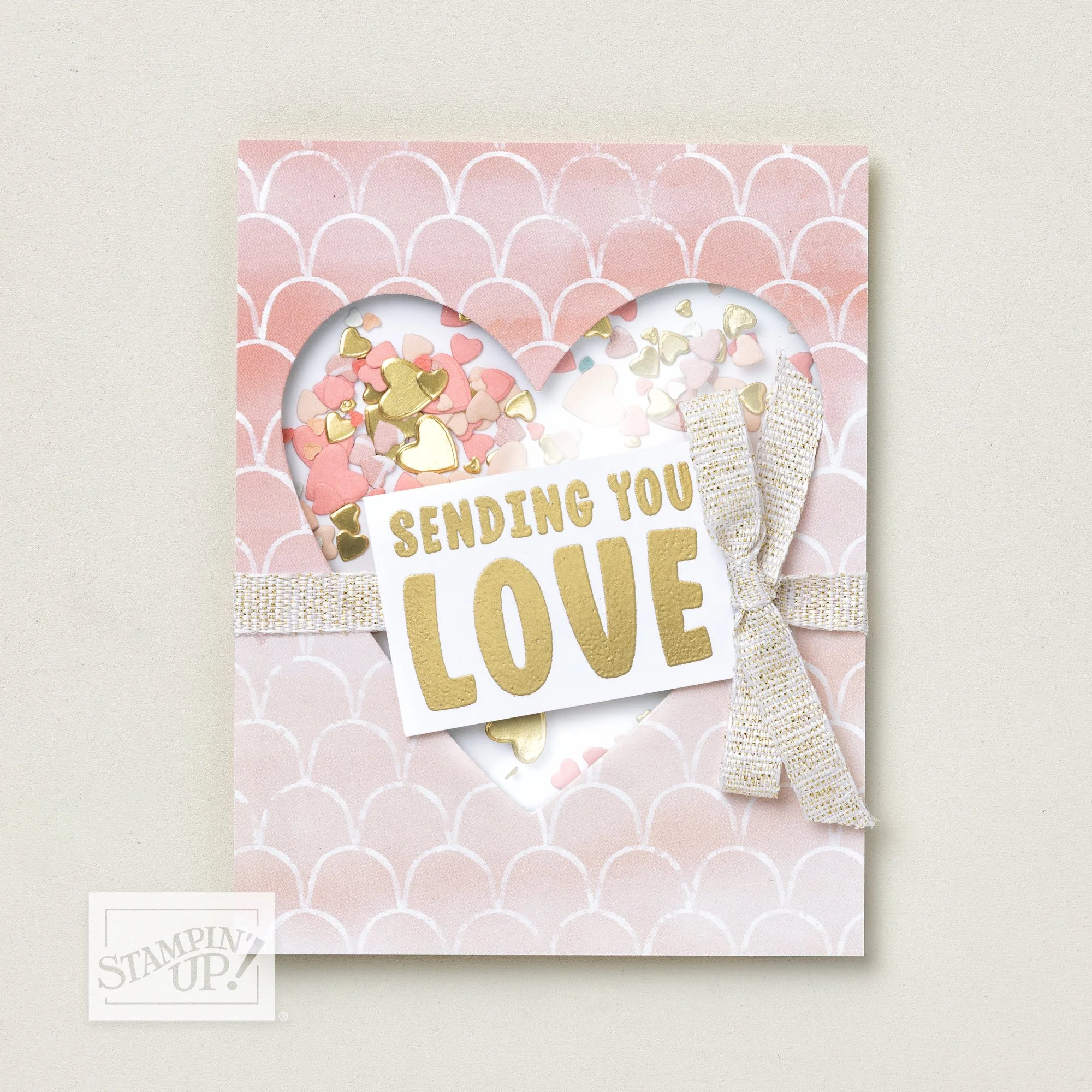 Painted Illusions Sending You Love Shaker Card