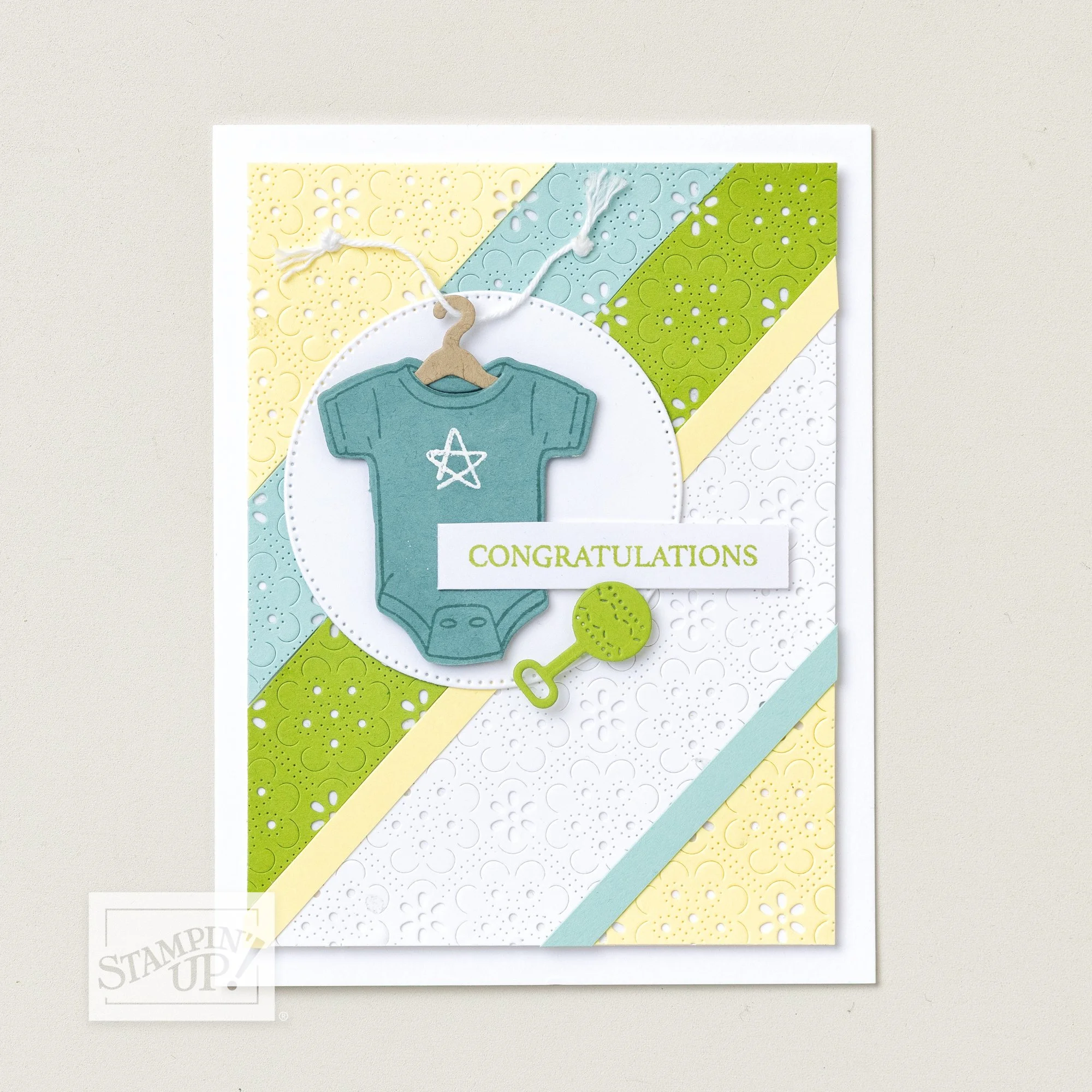 SU Eyelet Blooms Baby Card