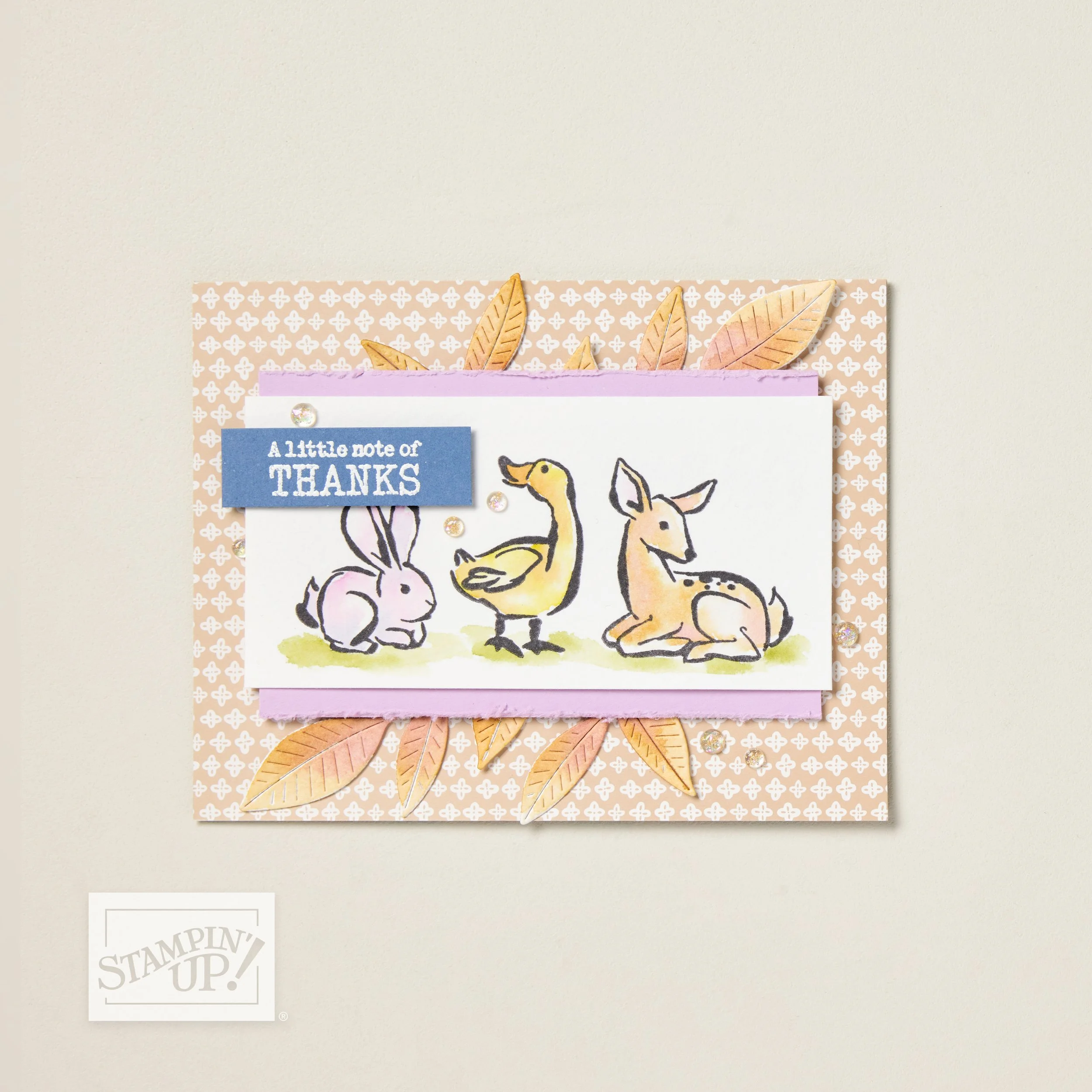 Notes of Spring Animal Thanks Card