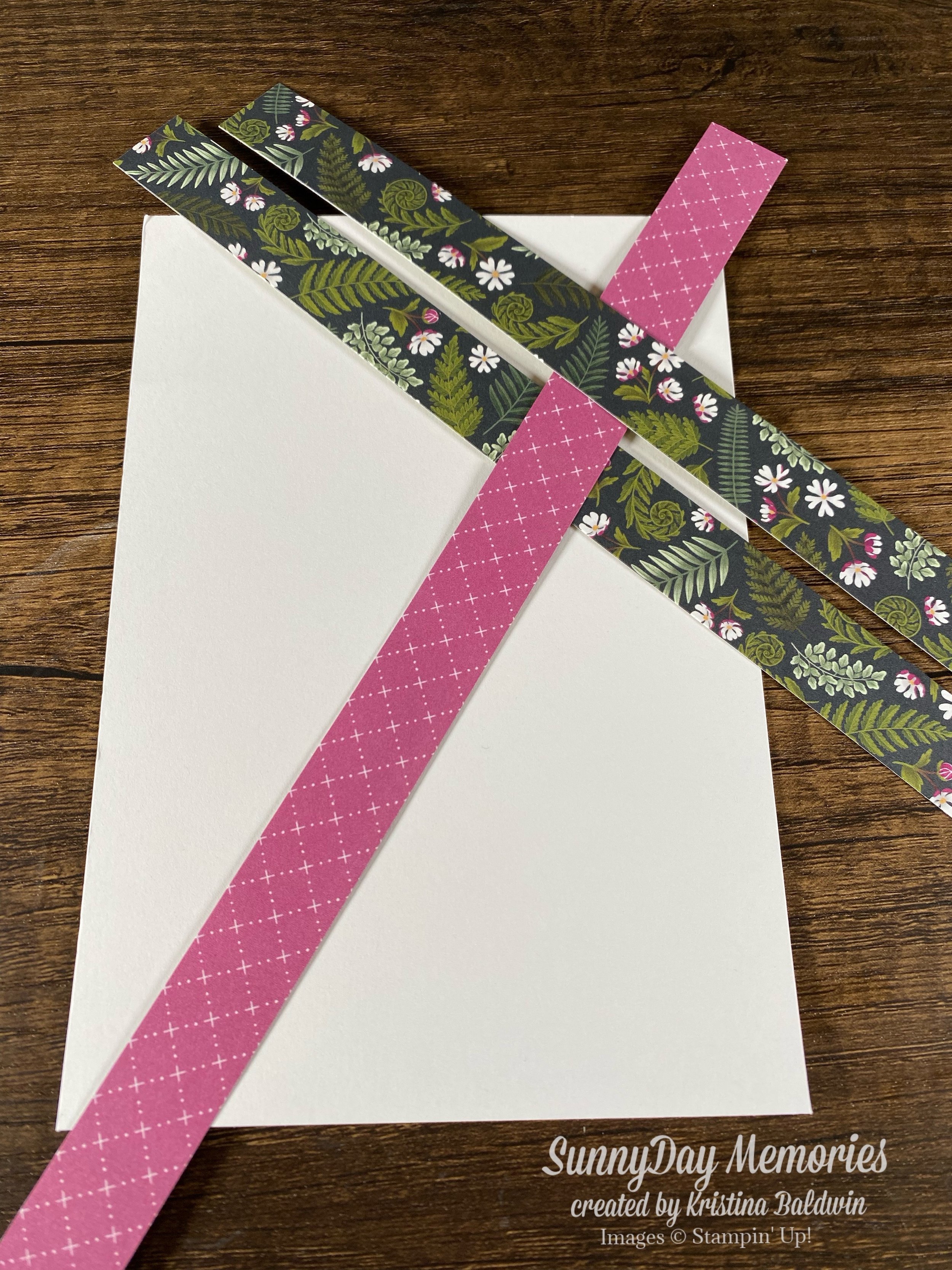 Step 1 of Paper Weave Technique Card