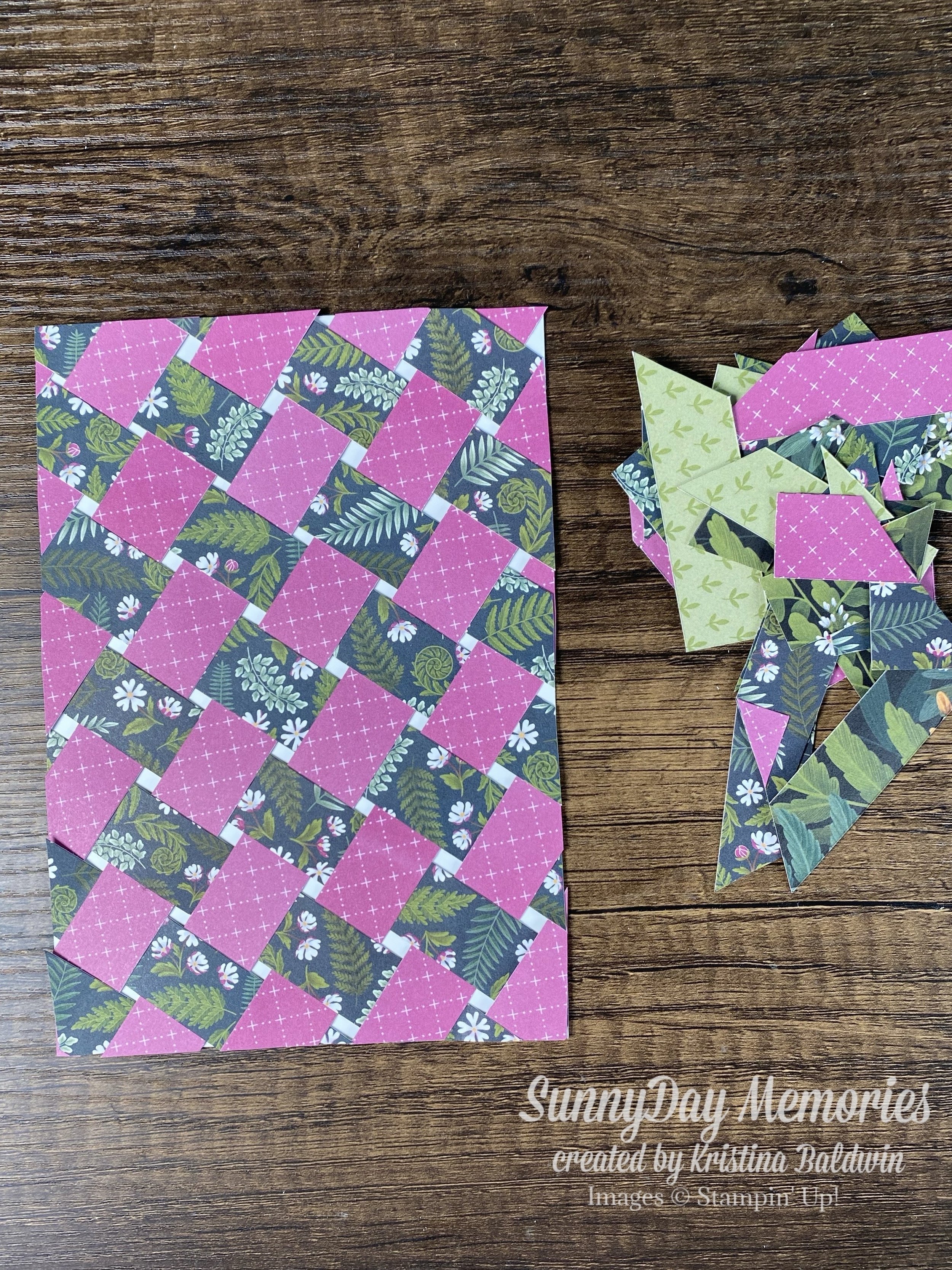 Trimmed Paper Weave Technique Card