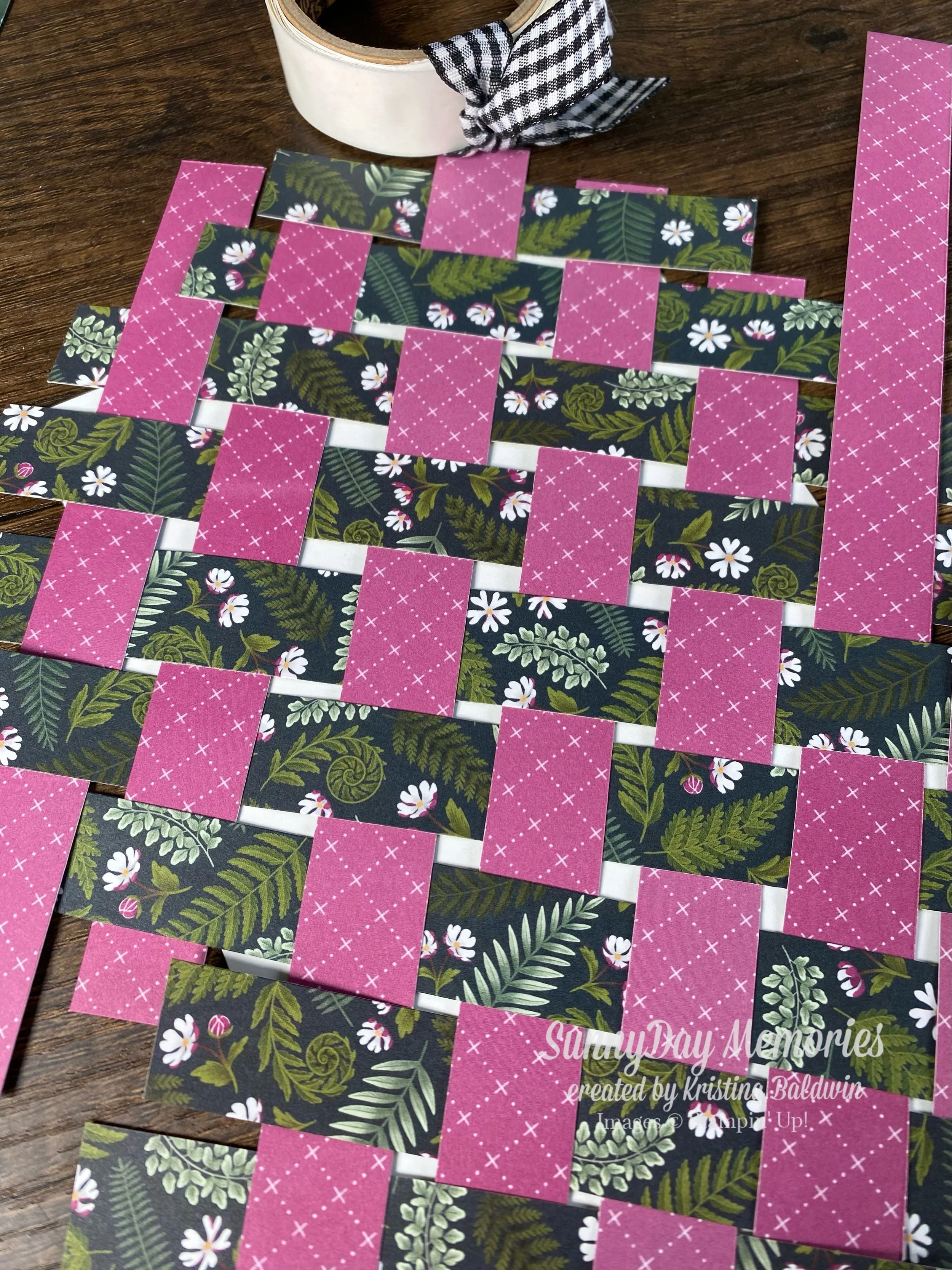 Step 2 of Paper Weave Technique
